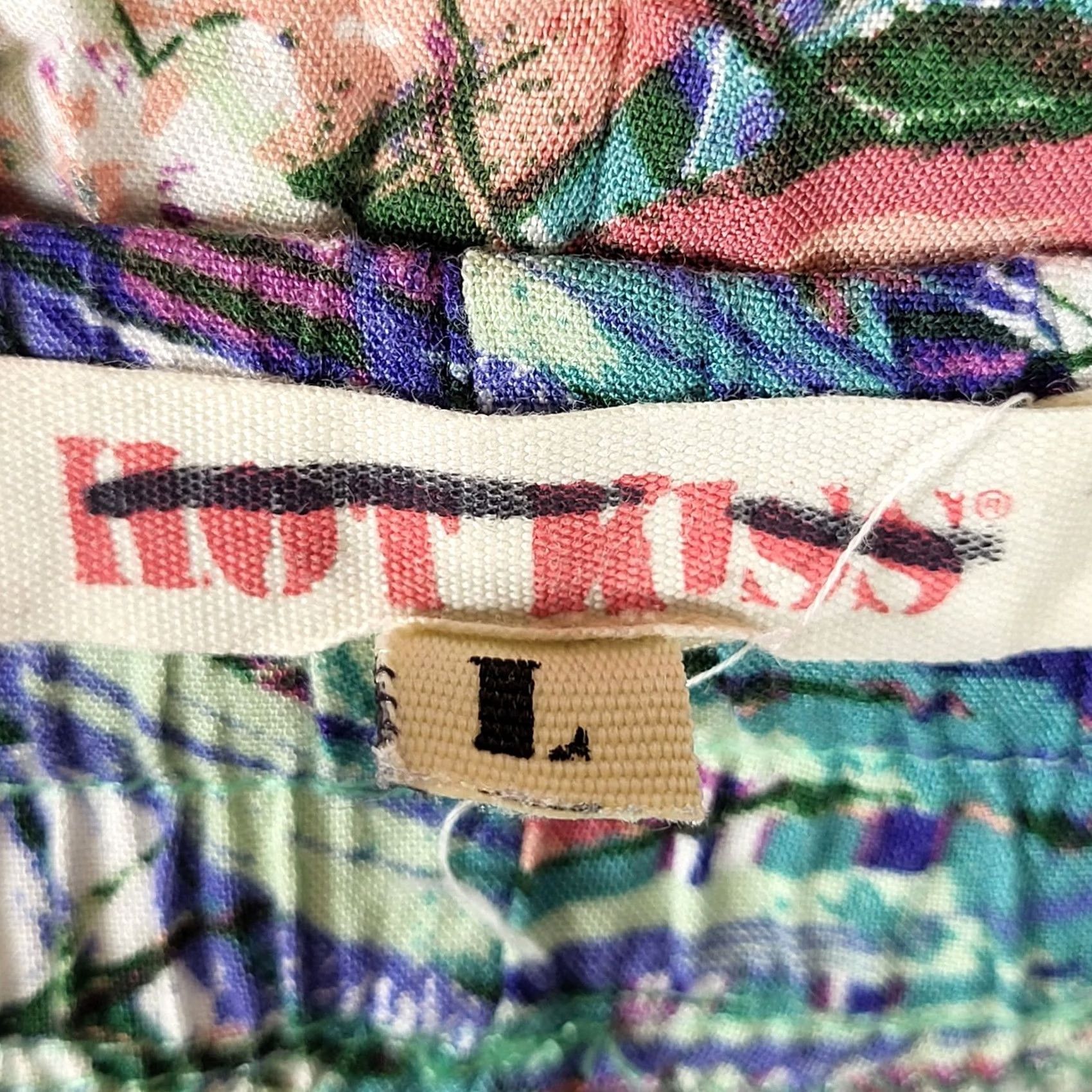 Vintage Hot Kiss Tropical Print Rayon Shorts Womens Size L Size 36" / US 14 / IT 50 - 5 Thumbnail