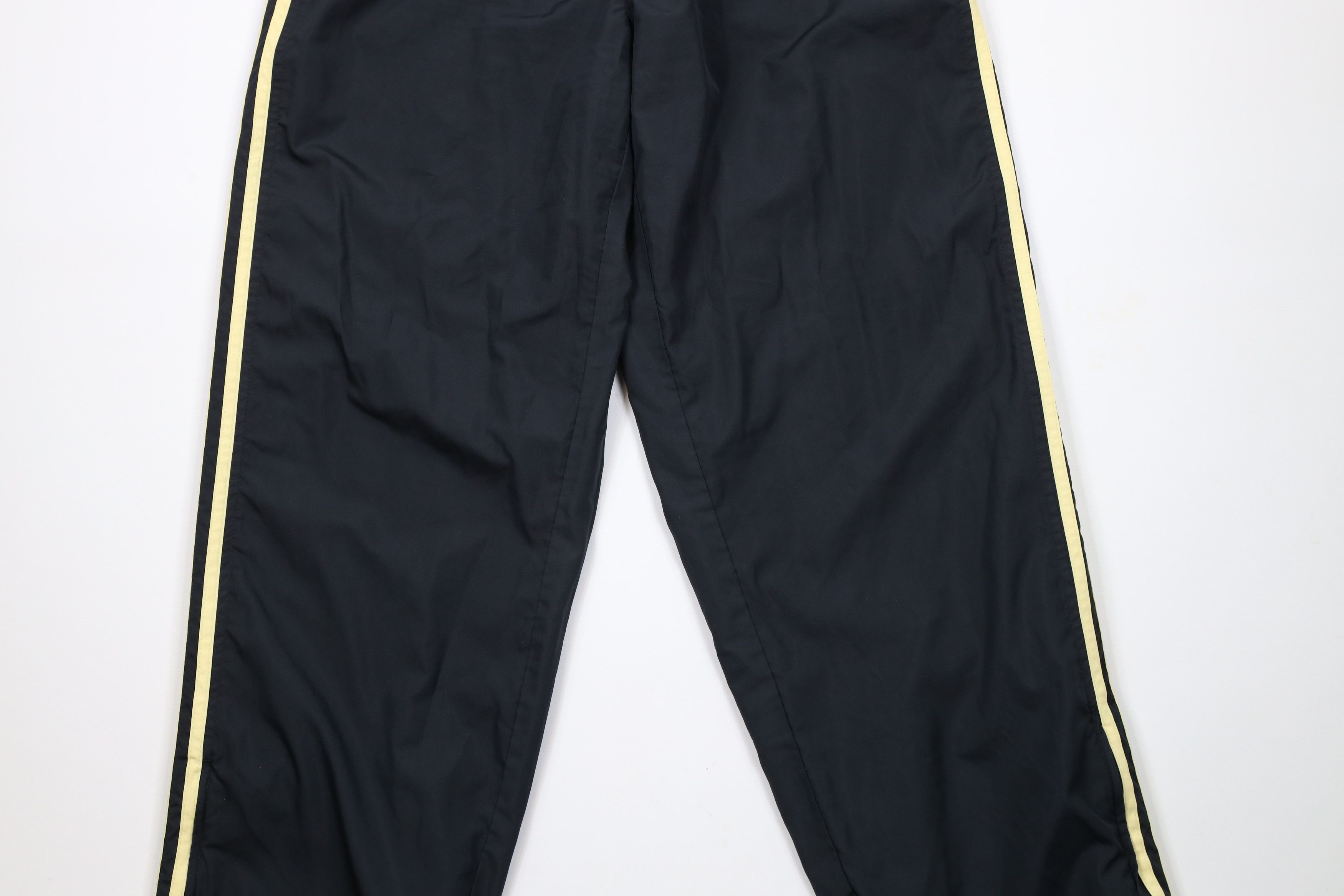 Adidas × Vintage Vintage Adidas Lined Wide Leg Windbreaker Pants Black Gold Size US 38 / EU 54 - 3 Thumbnail