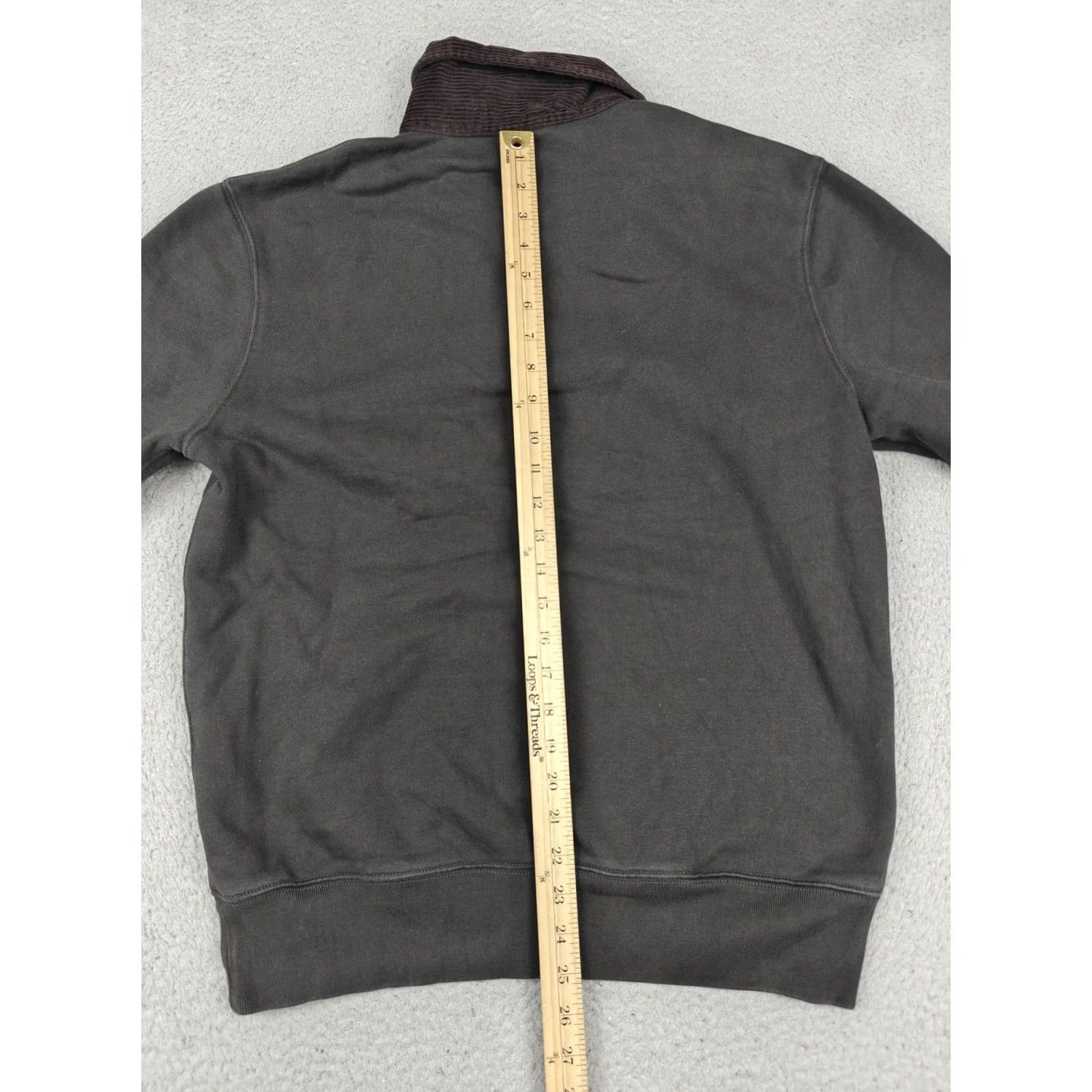 J.Crew VINTAGE J.CREW Sweatshirt Mens M Gray Corduroy Collar Fleece Pullover Size US M / EU 48-50 / 2 - 4 Thumbnail