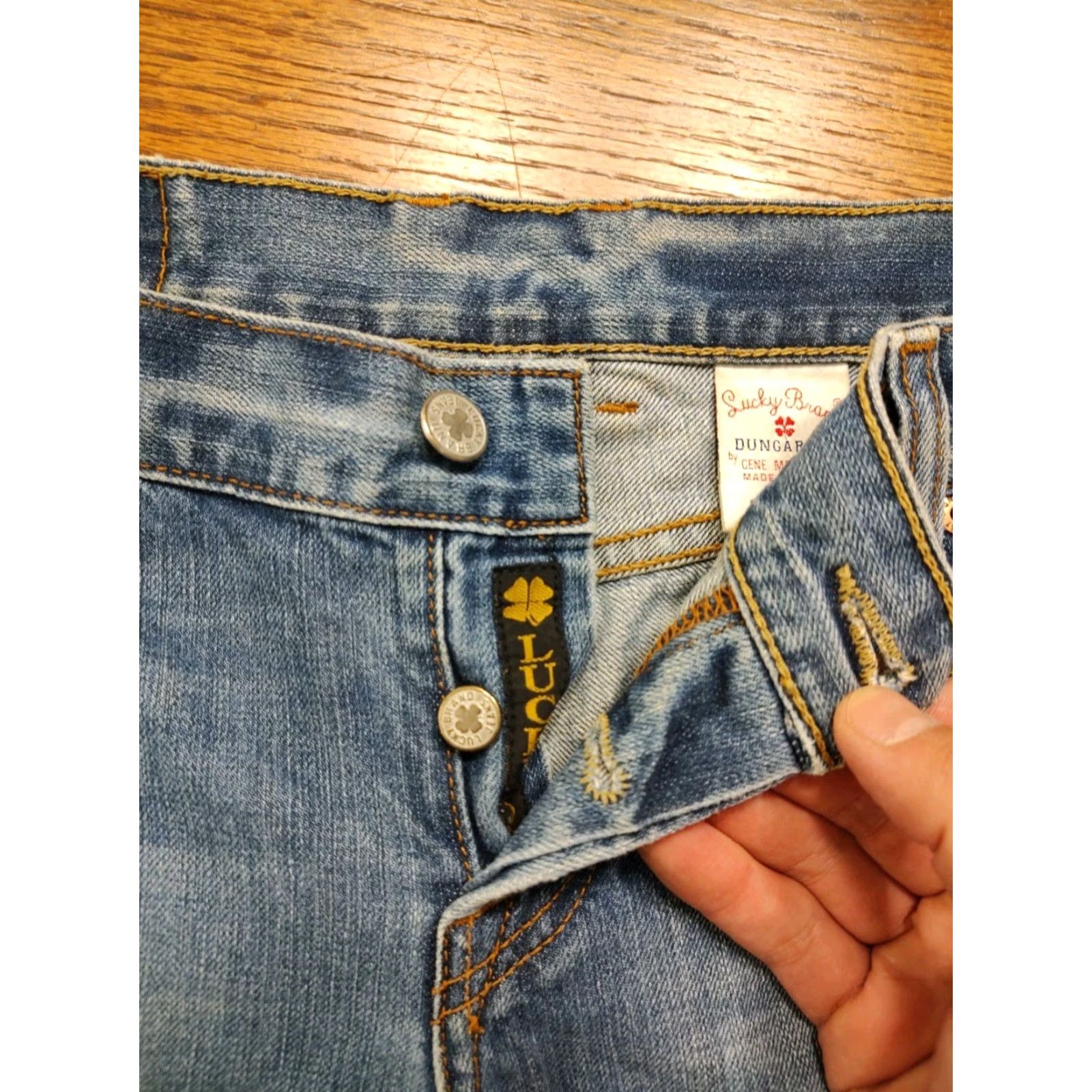 Lucky Brand VTG Lucky Brand Denim Shorts Cut Off 14/32 Womens 5-Pocket Button USA Blue 100% Cotton 90s Cowgirl Style Womens) Size 36" / US 14 / IT 50 - 6 Thumbnail