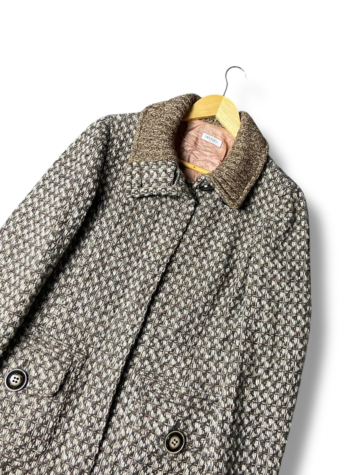 Japanese Brand Vintage Max & Co Tweed Long Coat (156) Size US XXS / EU 40 - 3 Thumbnail