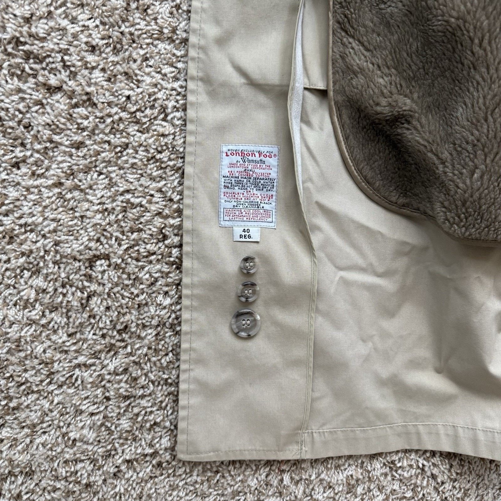 London Fog × Vintage London Fog Trench Coat Tan Overcoat Jacket Fleece Lined Size US M / EU 48-50 / 2 - 3 Thumbnail