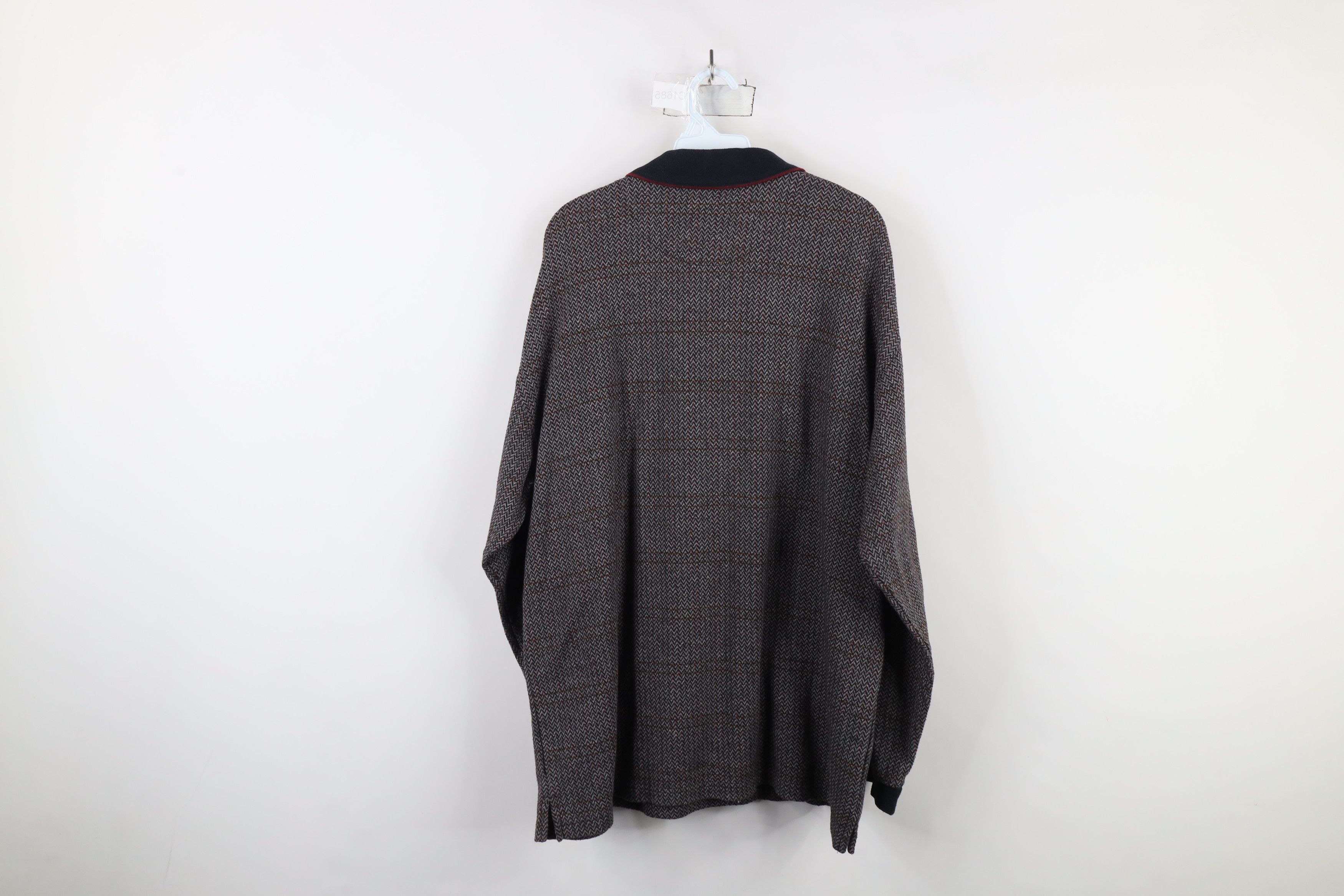 Vintage Vintage 90s Streetwear Herringbone Long Sleeve Rugby Polo Size US XL / EU 56 / 4 - 10 Thumbnail