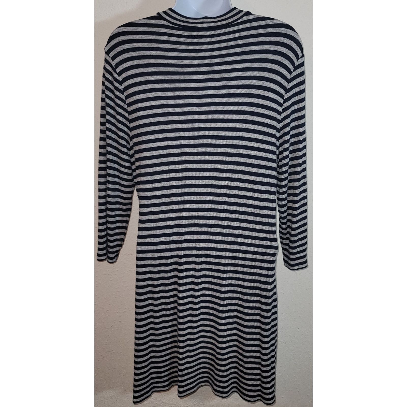 Chicos Zenergy By Chico's Black Stripe A-Line Mini Dress 2 Large Size L / US 10 / IT 46 - 2 Thumbnail