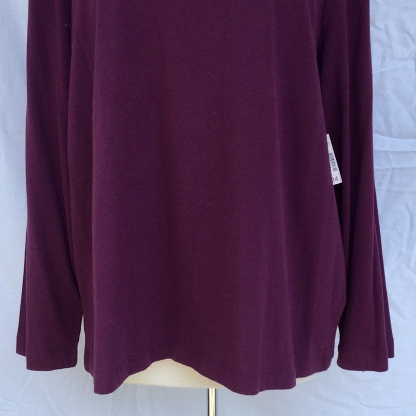 Other Dressbarn Woman Purple Long Sleeve T-Shirt 22/24 NWT Size 4XL / US 24-26 - 3 Thumbnail