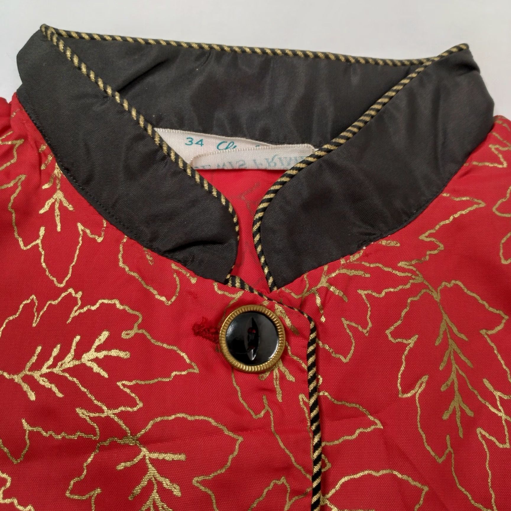 Vintage VINTAGE Lewis Frimel Women Sleepshirt Night Shirt Pink Leaf Print Button Short Sleeve Collared Gold Leaf Accent 34 Nightwear Womens Size XXS / US 00 / IT 34 - 3 Thumbnail