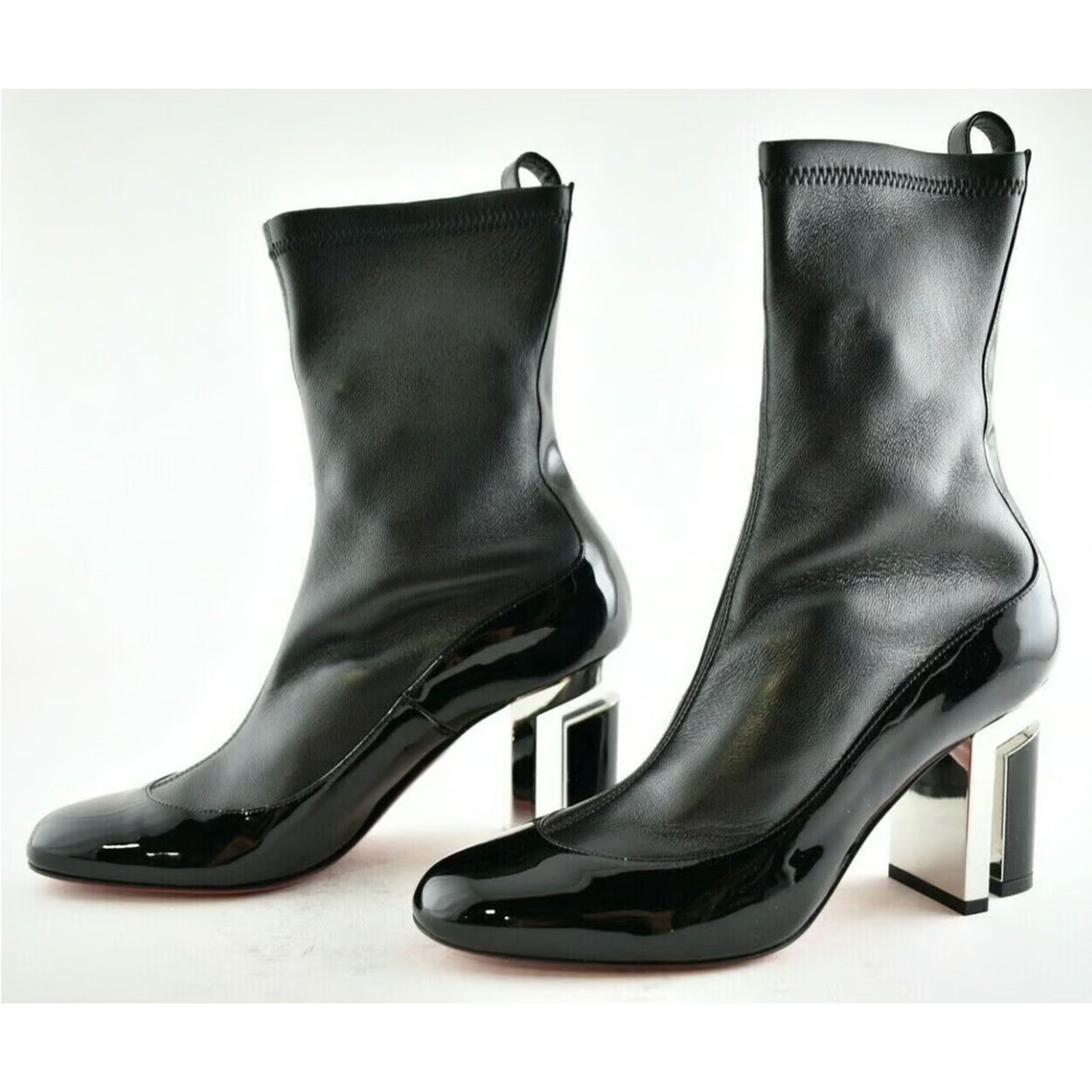 Christian Louboutin Bootnik 85 Black Patent Leather Stretch Ankle Heel Boot 36.5 Size US 6.5 / IT 36.5 - 9 Thumbnail