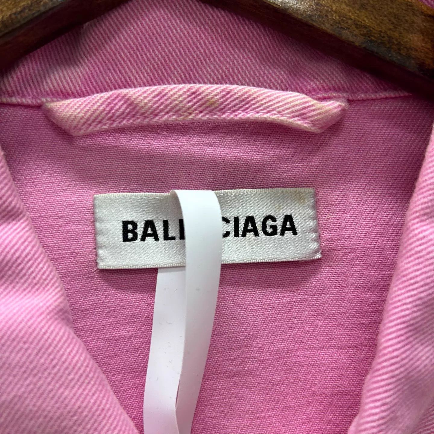 Balenciaga Balenciaga 99N Pink Logo Denim Jacket Women's 32 Size XXS / US 00 / IT 34 - 3 Thumbnail