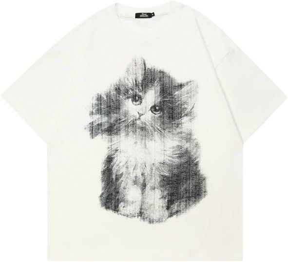 Japanese Brand × Vintage Baby Cat Graphic T Shirt Size US L / EU 52-54 / 3 - 2 Thumbnail