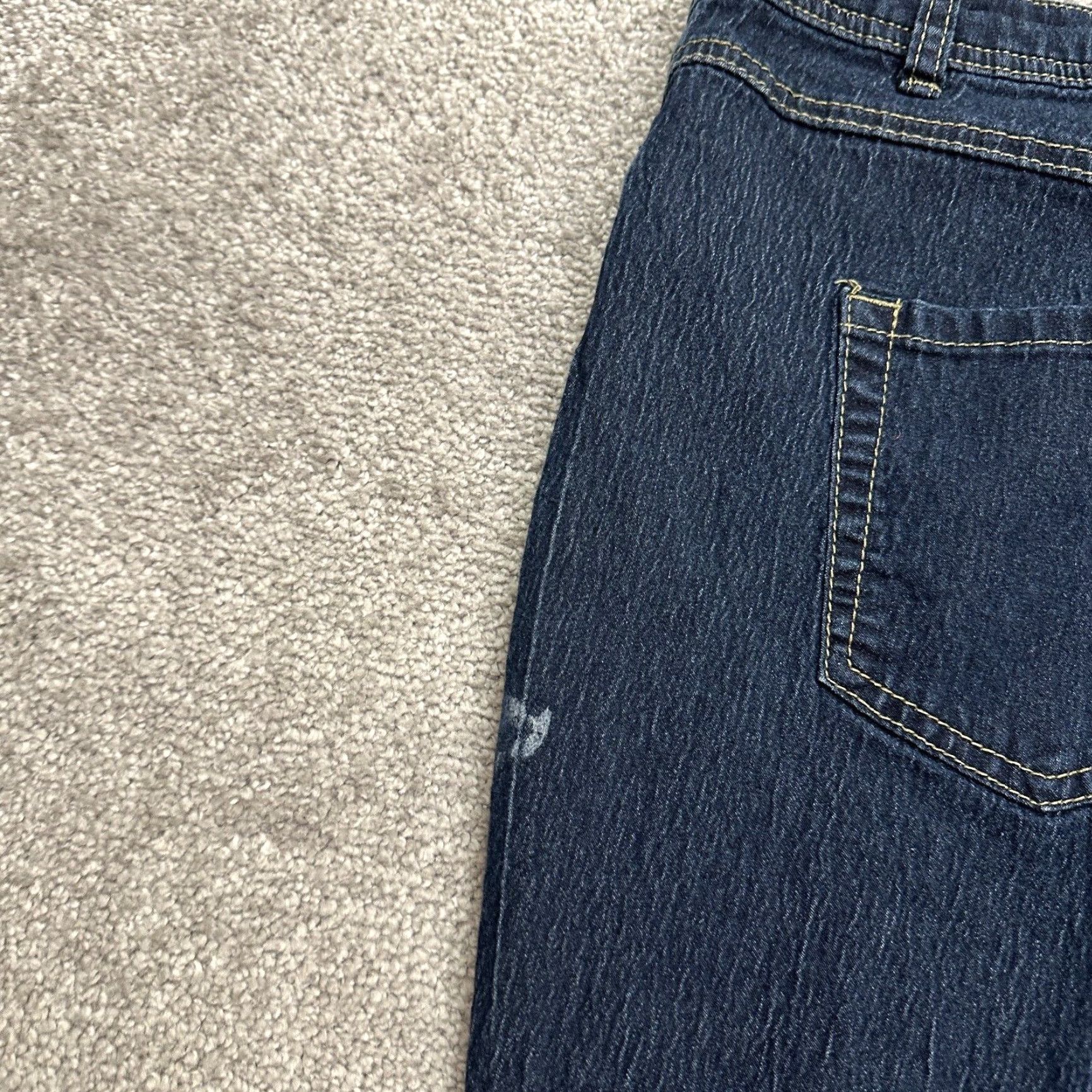 Denime Aviva Denim Jeans Womens 19/20 Plus Size Blue Dark Wash Casual Straight 36x28 Size 40" / US 18 - 5 Thumbnail