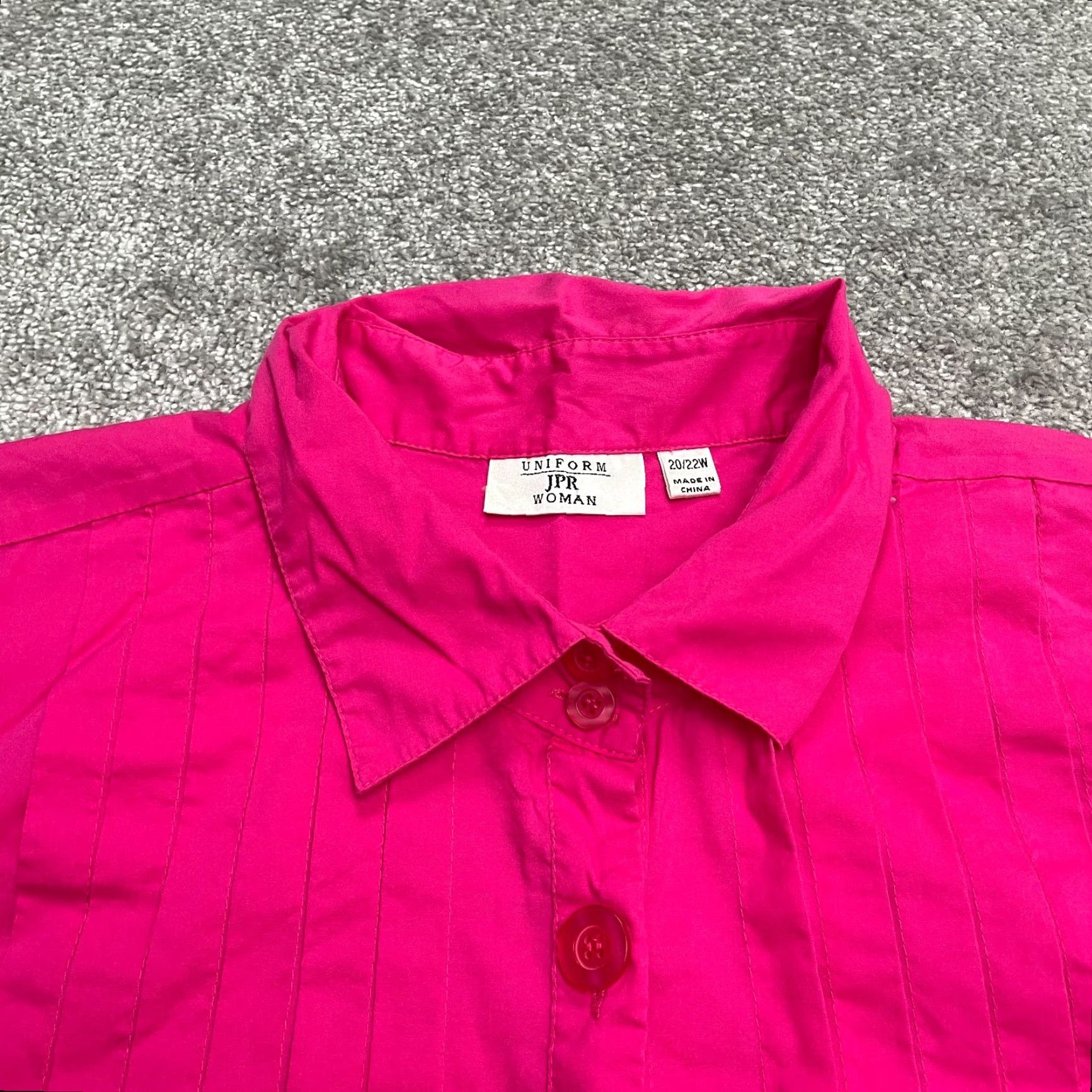 Pinko JPR Pleated Button Down Blouse Womens 20W Pink Long Sleeve Top Shirt Blouse Women’s Plus Size"} Size 3XL / US 20-22 - 3 Thumbnail