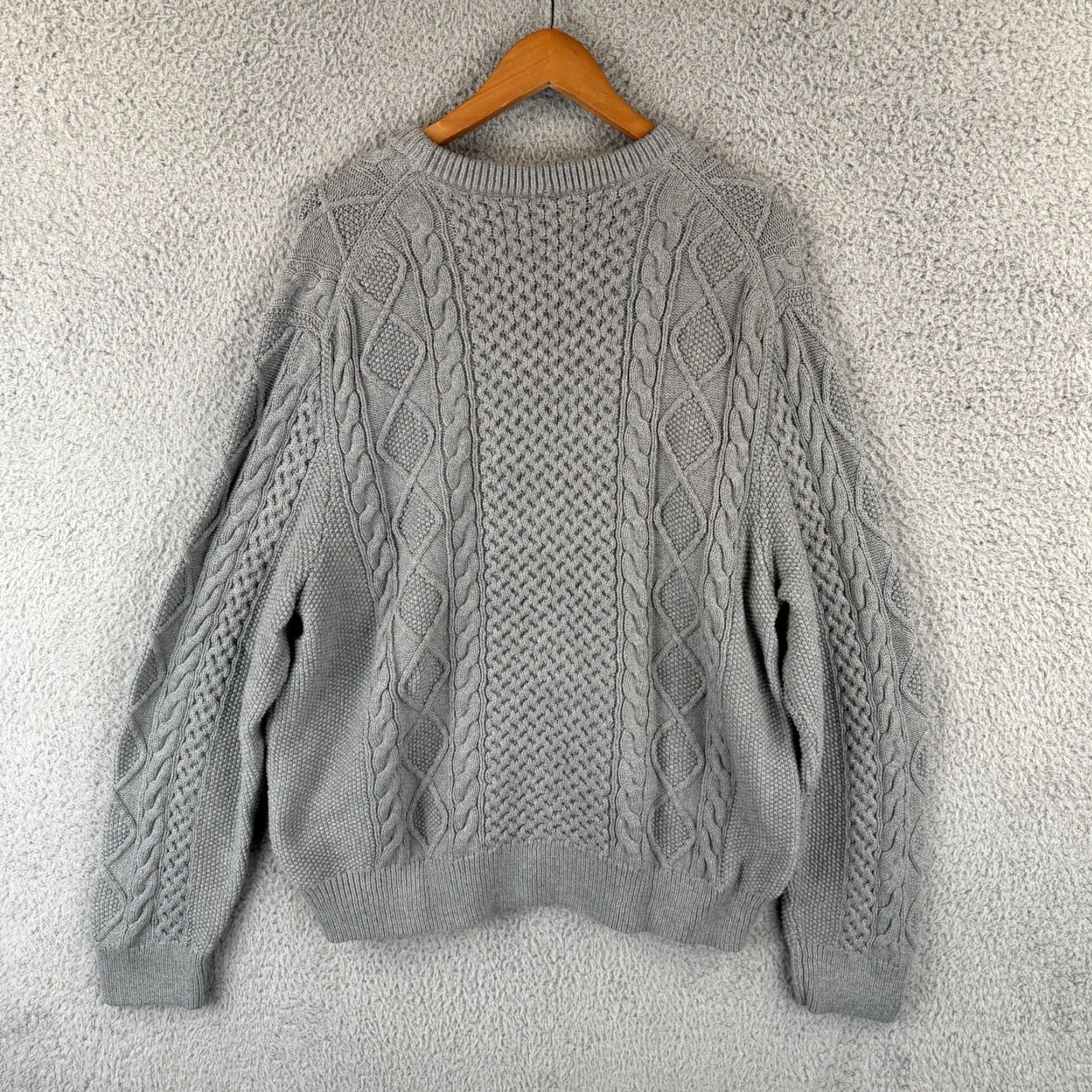 Polo Ralph Lauren VINTAGE Polo Ralph Lauren Sweater Mens 2XL Gray Cotton Aran Cable Knit Fisherman Sweater Nautical University Mens Size US XXL / EU 58 / 5 - 6 Thumbnail