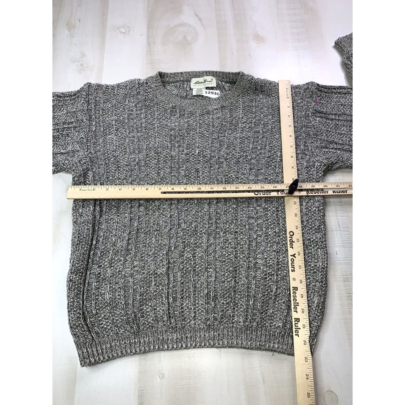 Eddie Bauer VINTAGE Eddie Bauer Sweater Women's Medium Silk Cotton Blend Chunky-Knit Crew Neck Gray USA 90s Pullover Mens Womens? Size M / US 6-8 / IT 42-44 - 6 Thumbnail
