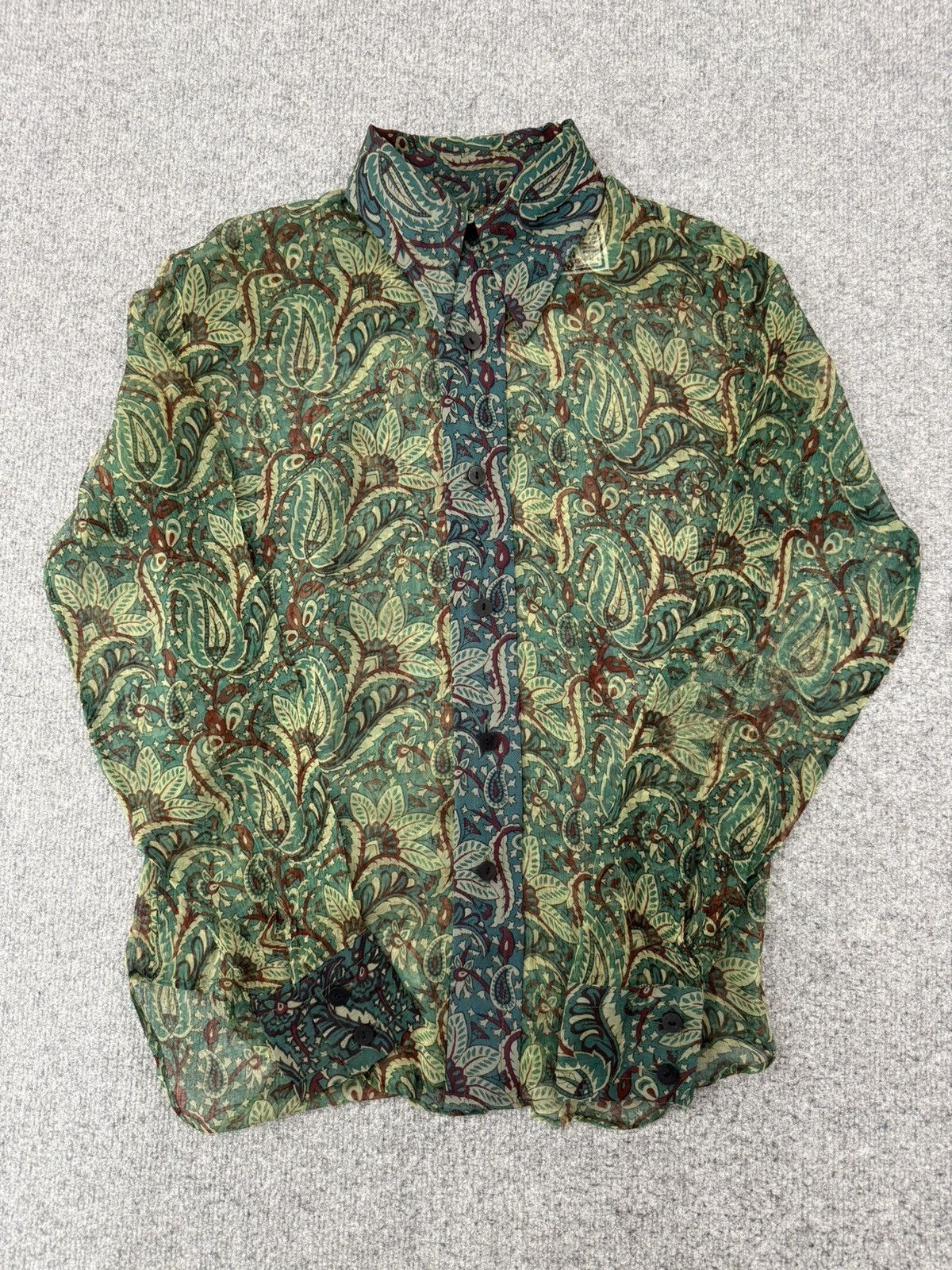 Japanese Brand Haris Rock Long Sleeve Paisley Button Ups Size S / US 4 / IT 40 - 1 Thumbnail