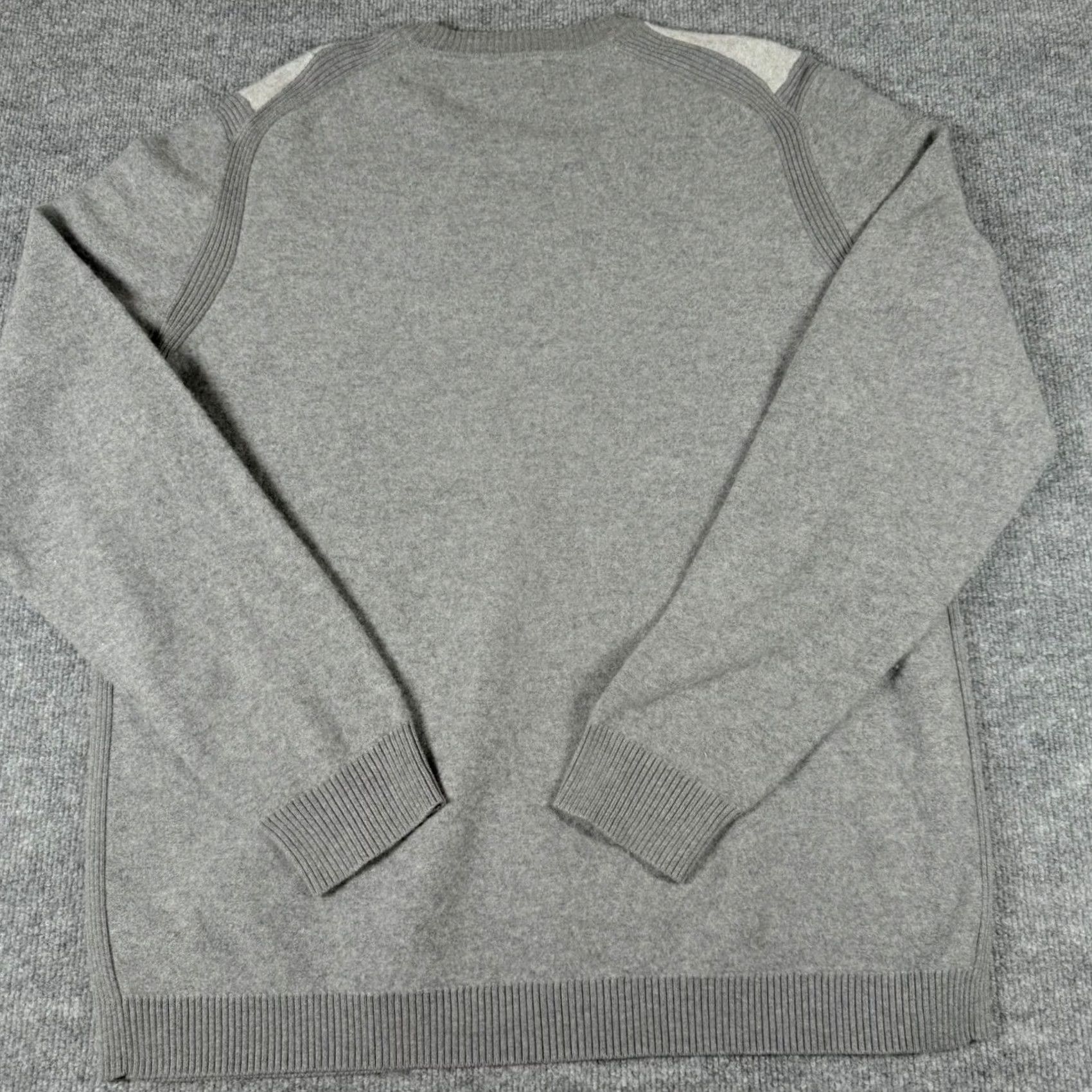 Calvin Klein Calvin Klein Premium Lambswool V-Neck Sweater Mens XL Gray Color Block Pullover Knitwear Casual Dressy Size US XL / EU 56 / 4 - 7 Thumbnail