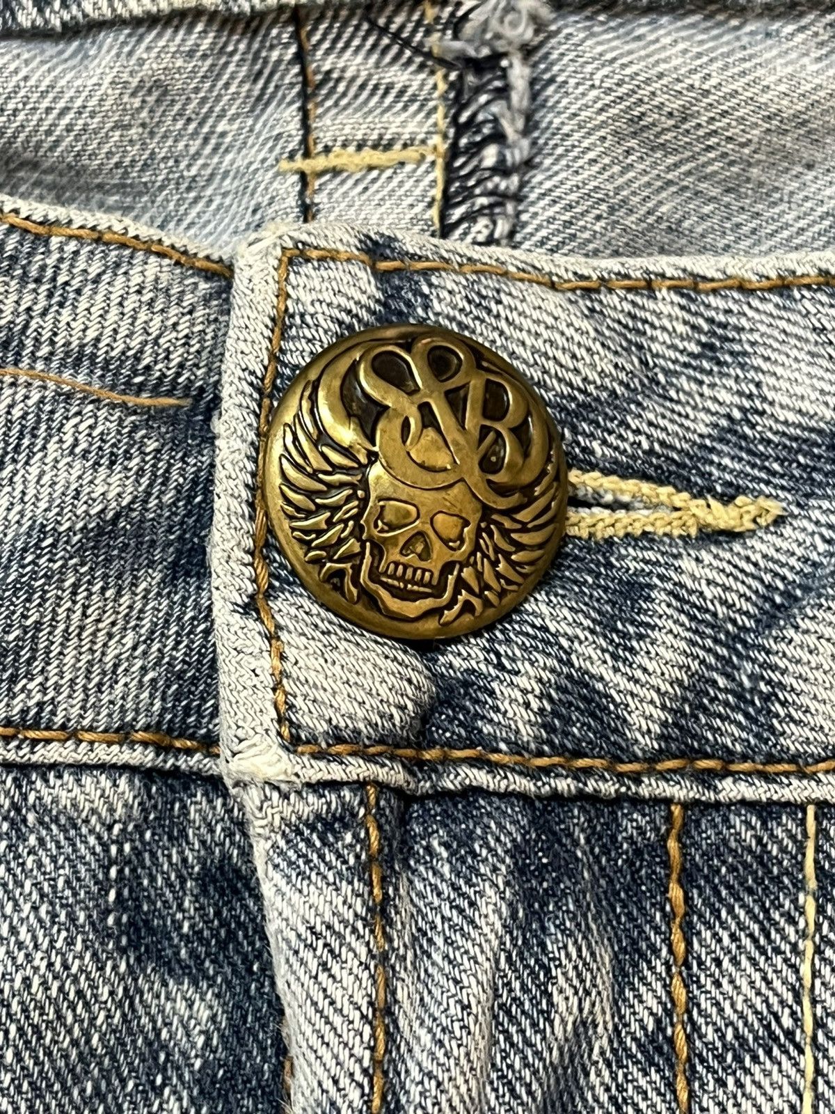 Beauty Beast Vintage Japanese Brand Distressed Embroidery Denim Size US 35 - 10 Thumbnail