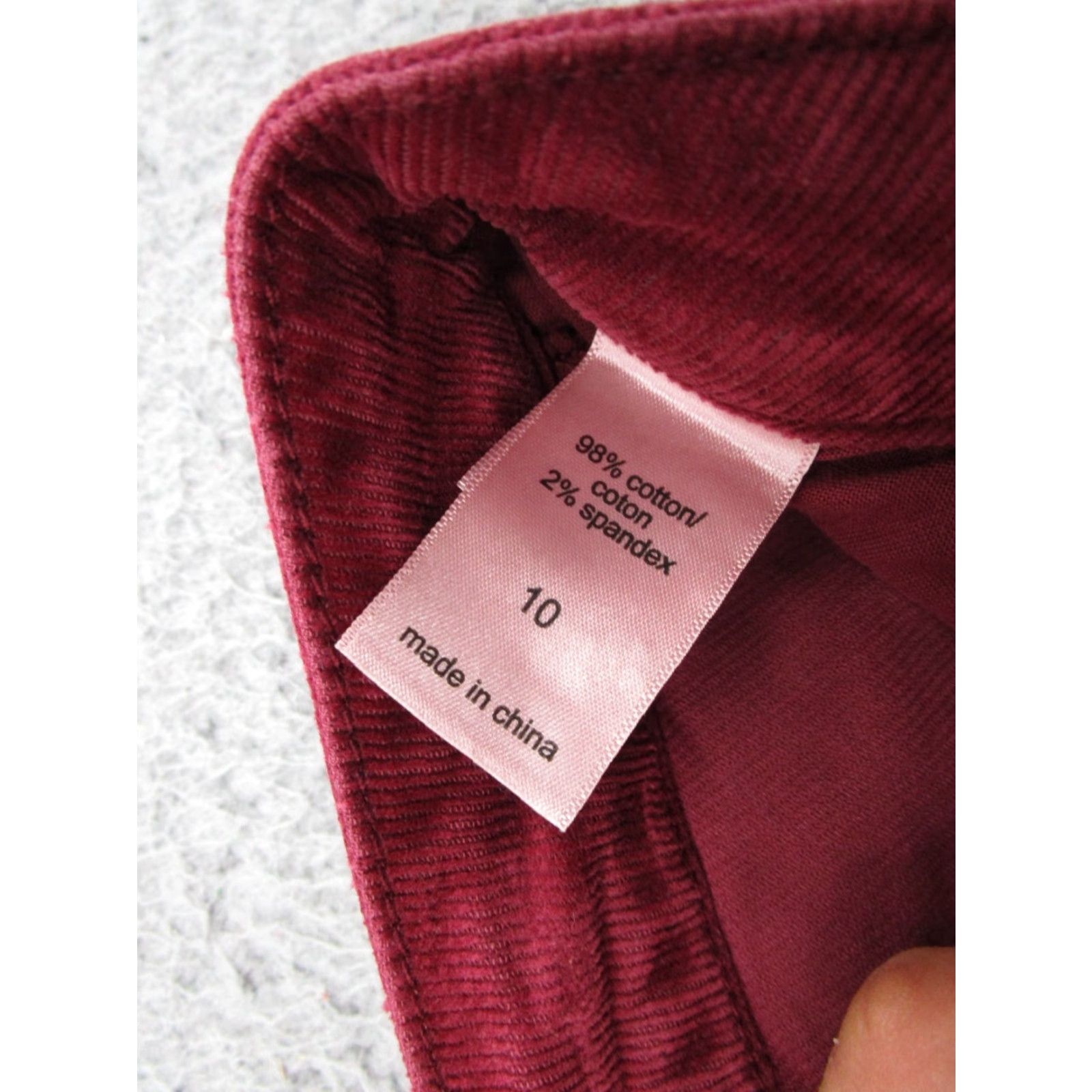 Vintage Maurices A Line Corduroy Button Front Mini Skirt Women's SZ M Preppy Stretch Red Size 32" / US 10 / IT 46 - 3 Thumbnail