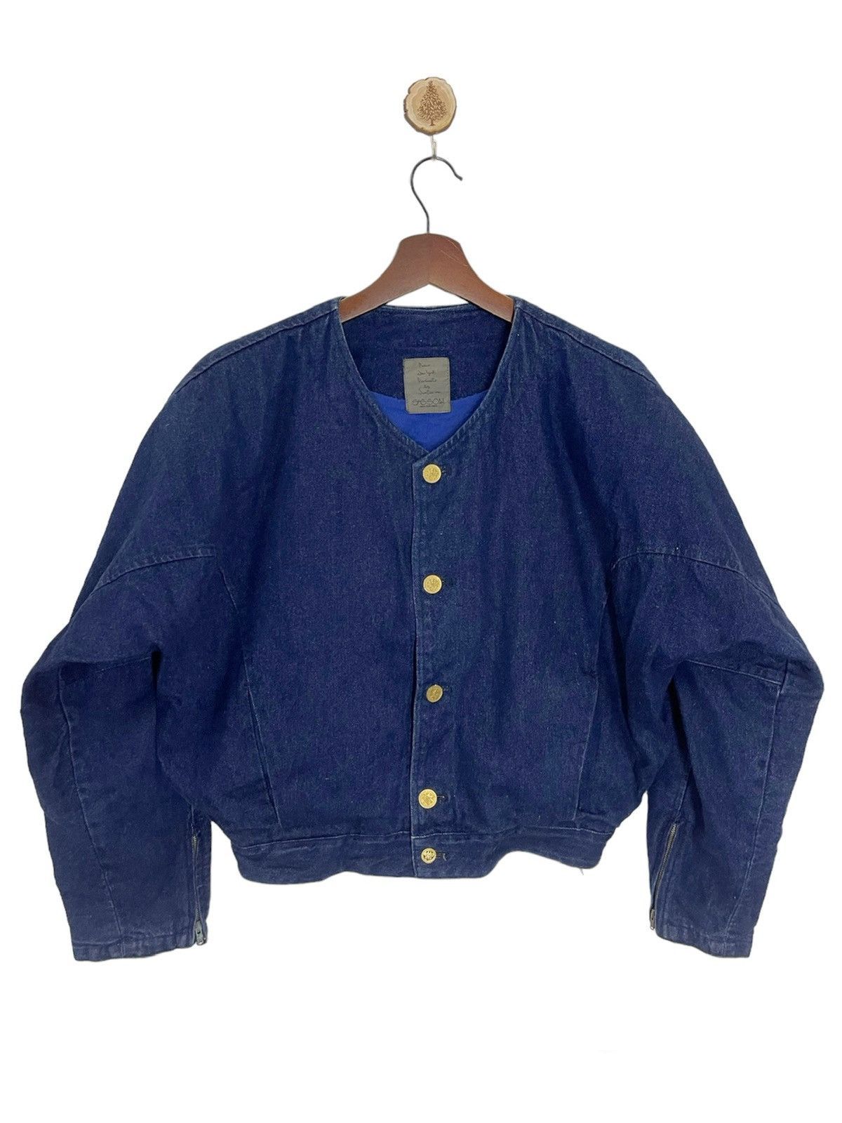 Japanese Brand VINTAGE INDIGO DENIM SASSON PARACHUTE CROP JACKET Size US M / EU 48-50 / 2 - 1 Thumbnail