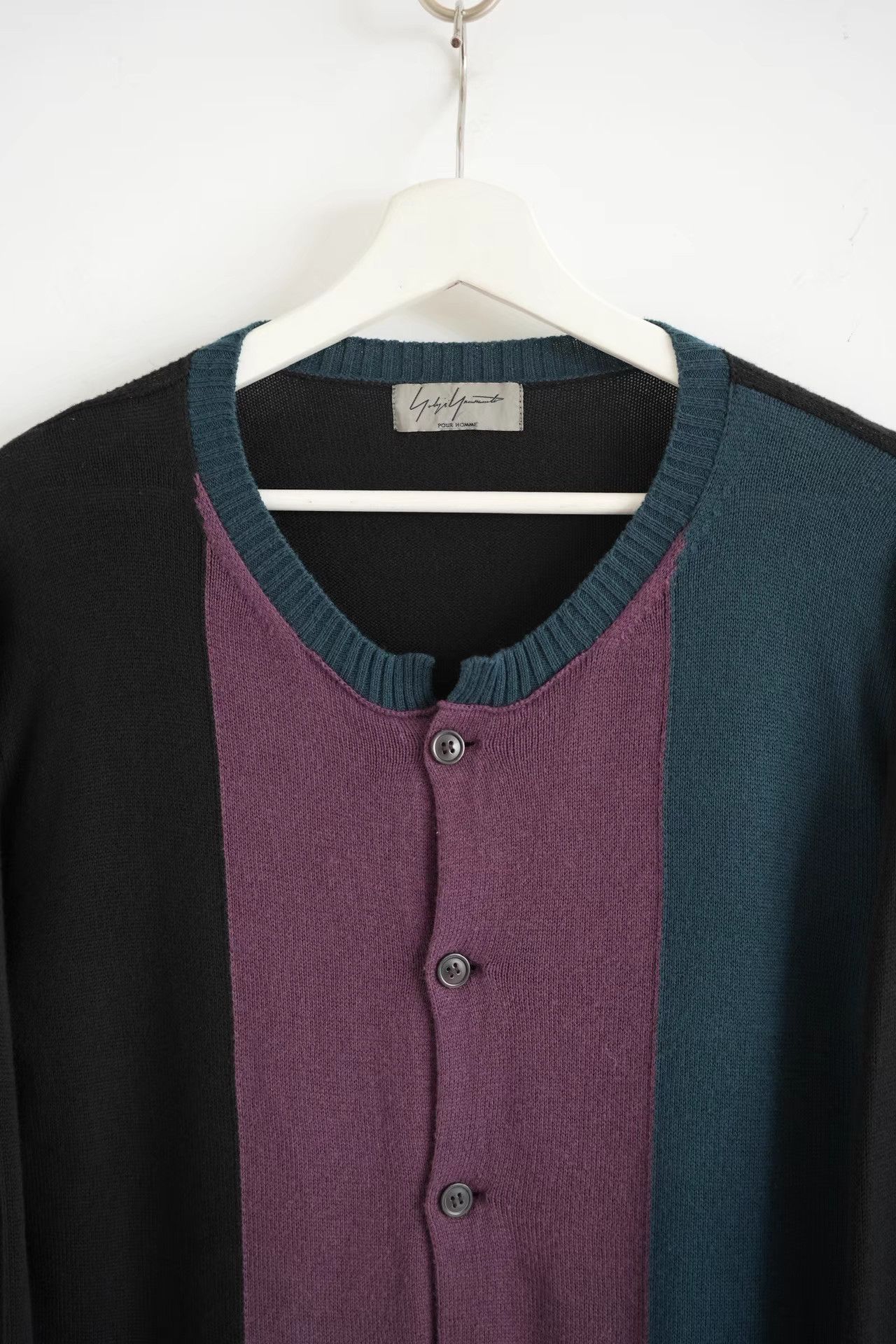 Yohji Yamamoto Yohji Yamamoto 11ss Color Block Knit Cardigan K4 Size US L / EU 52-54 / 3 - 3 Thumbnail