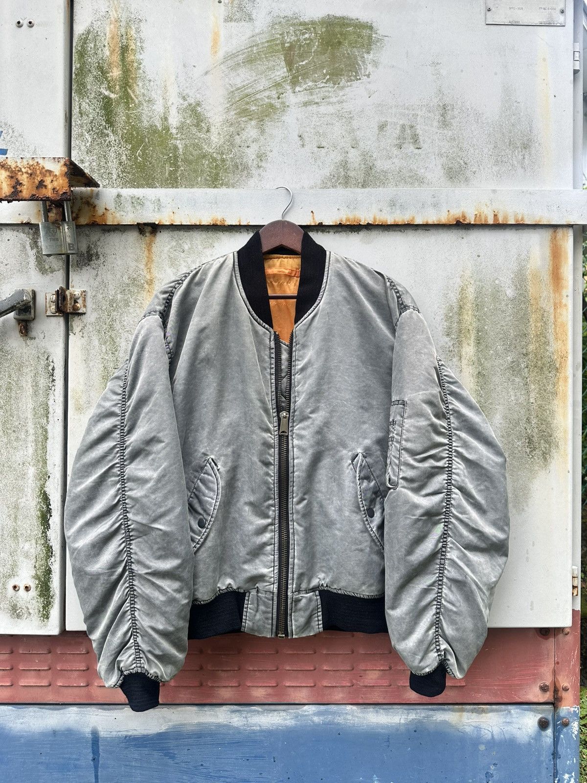 Vintage 🪖Vintage Faded Phantom MA-1 Man Intermediate Bomber Jacket Size US M / EU 48-50 / 2 - 2 Thumbnail