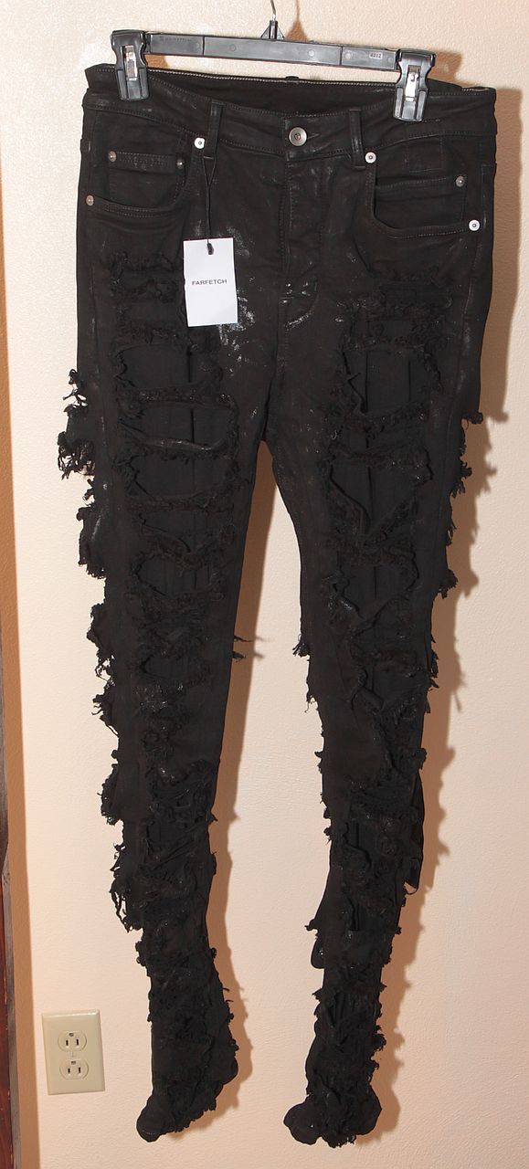 Rick Owens NEW NWT Detroit Destroy Distressed Slash Denim Size US 30 / EU 46 - 1 Thumbnail