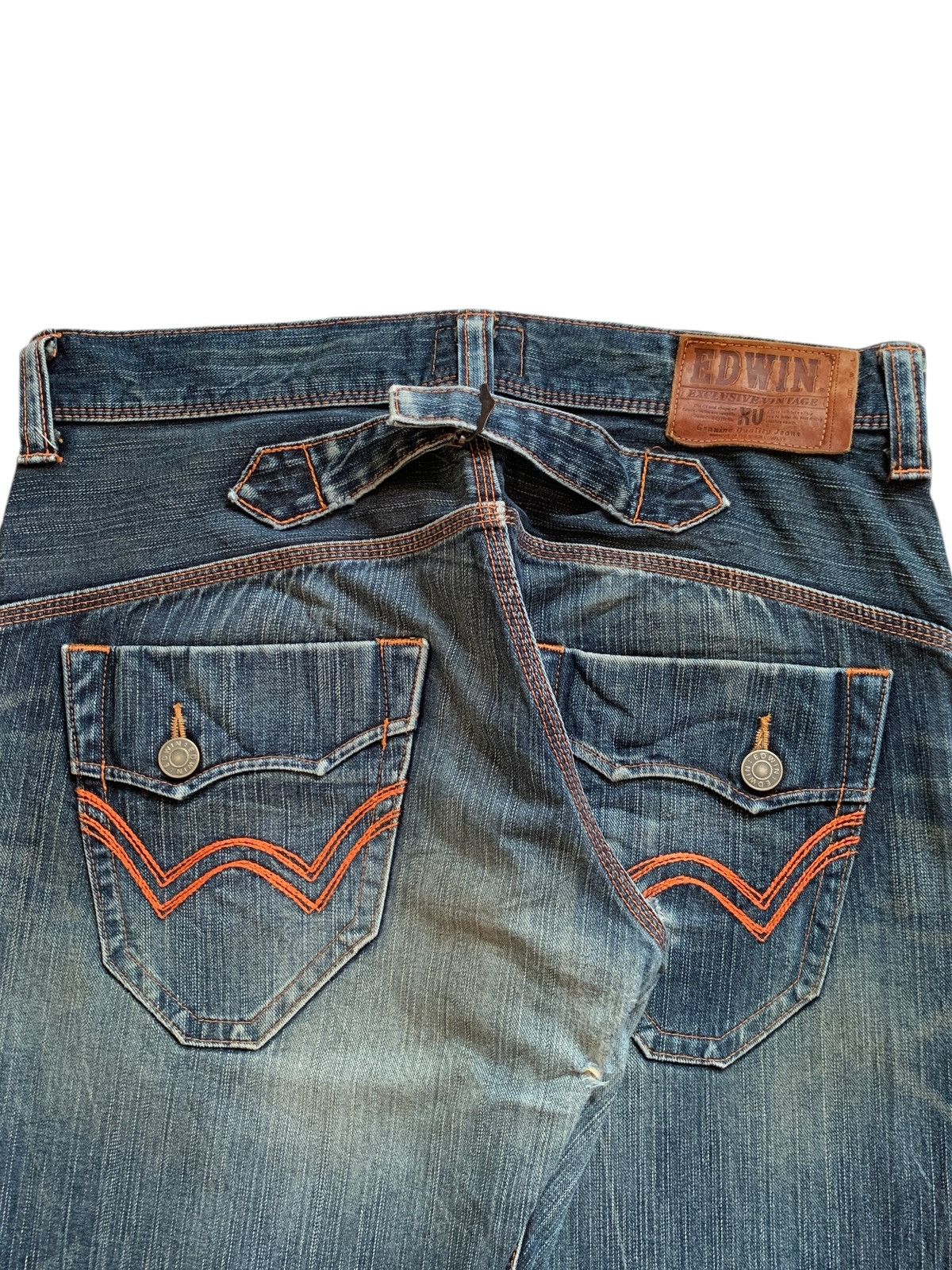 Edwin Exclusive Vintage Edwin Mud Wash Buckle Back Bootcut Jeans Size US 35 - 9 Thumbnail