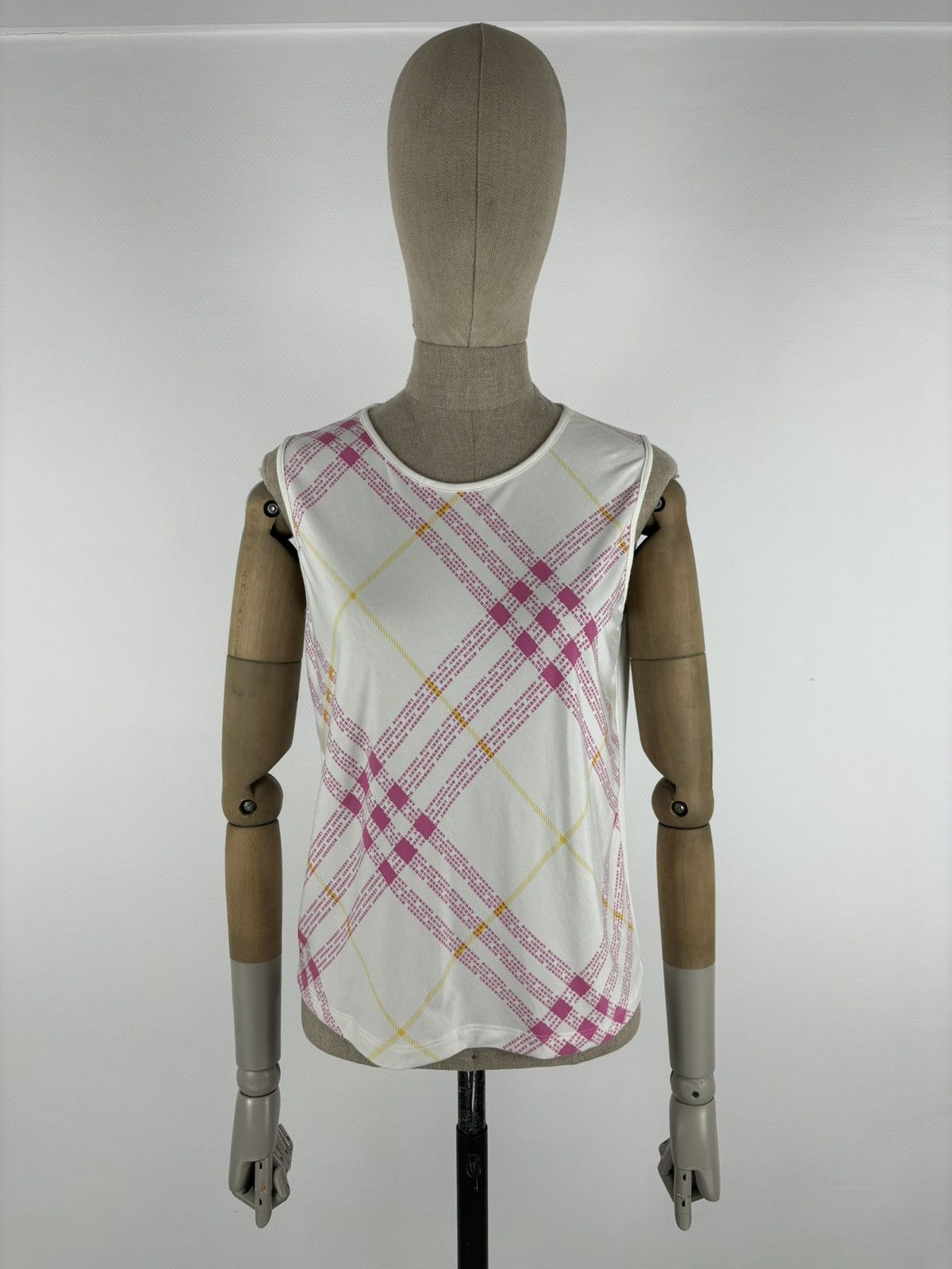 Burberry Y2K Prorsum London Monogram Print Nova Check Sleeveless Tank Top Blouse T-Shirt 48 Size M / US 6-8 / IT 42-44 - 6 Thumbnail