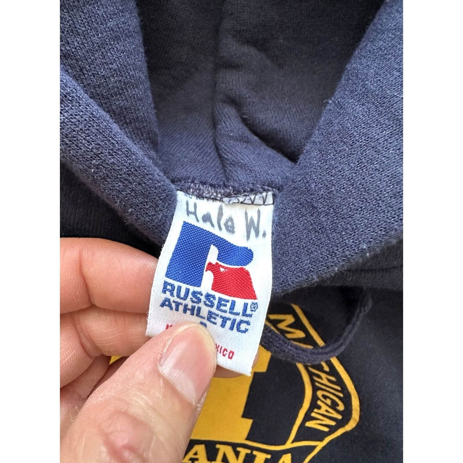 Russell Athletic VINTAGE 90s Russell Athletic Pullover Hoodie Sweatshirt Mens S Blue Graphic Print Hooded Choir? No, keep simple. Size US S / EU 44-46 / 1 - 5 Thumbnail