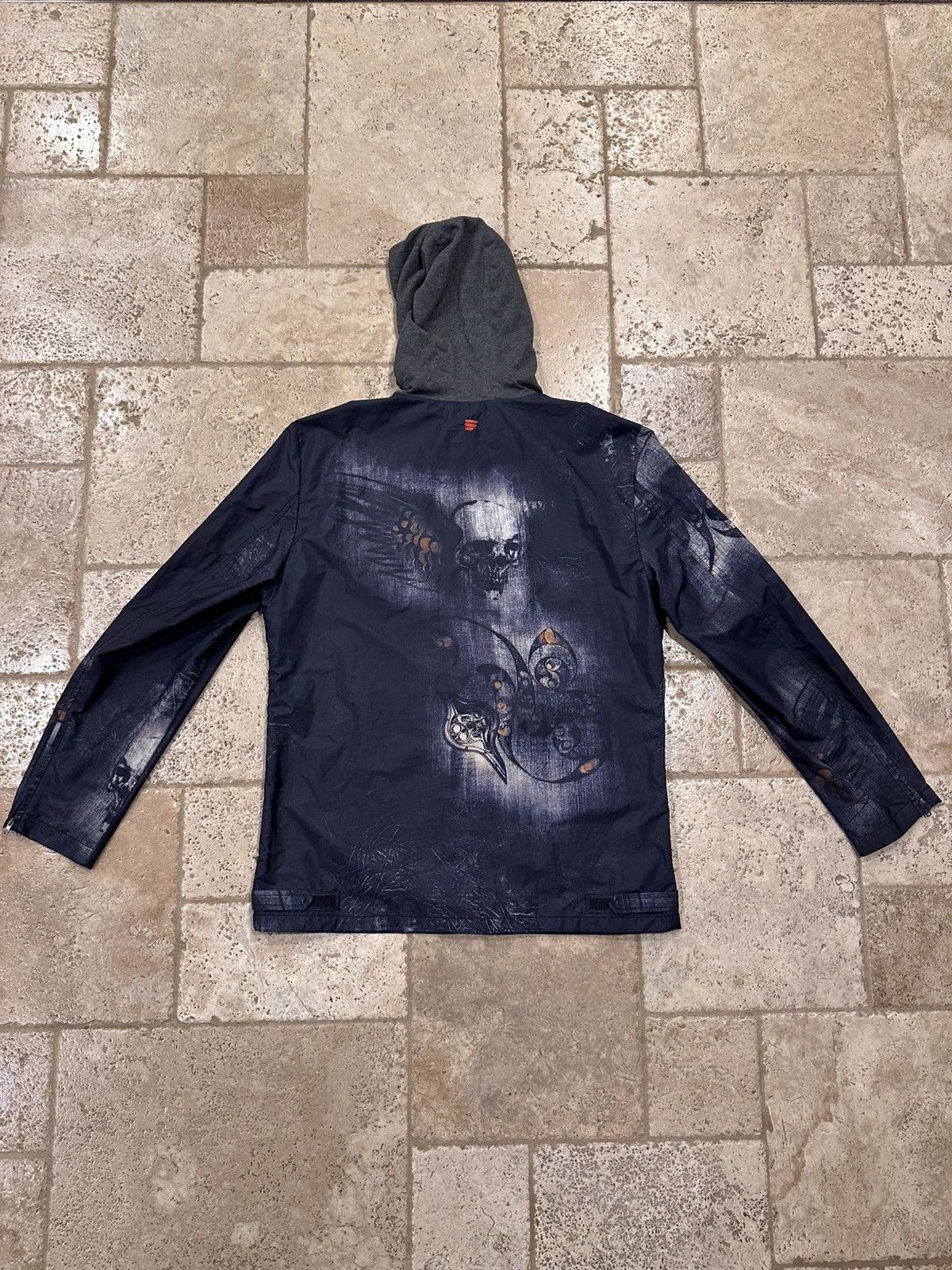 Robert Graham × Vintage Robert Graham Skull / Skeleton Black Windbreaker Zip Jacket Size US XL / EU 56 / 4 - 9 Thumbnail
