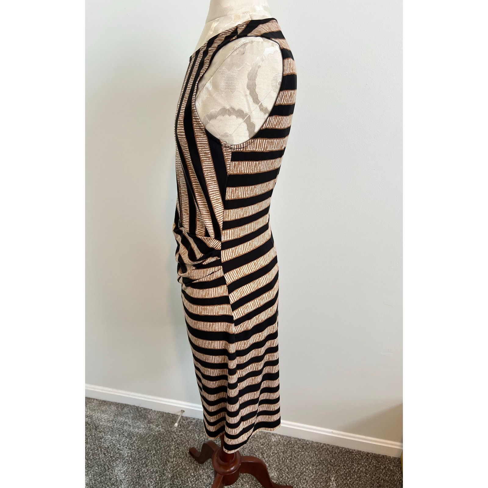 Loft Loft Sleeveless Striped Animal Print Knee Length Dress Small Size S / US 4 / IT 40 - 3 Thumbnail