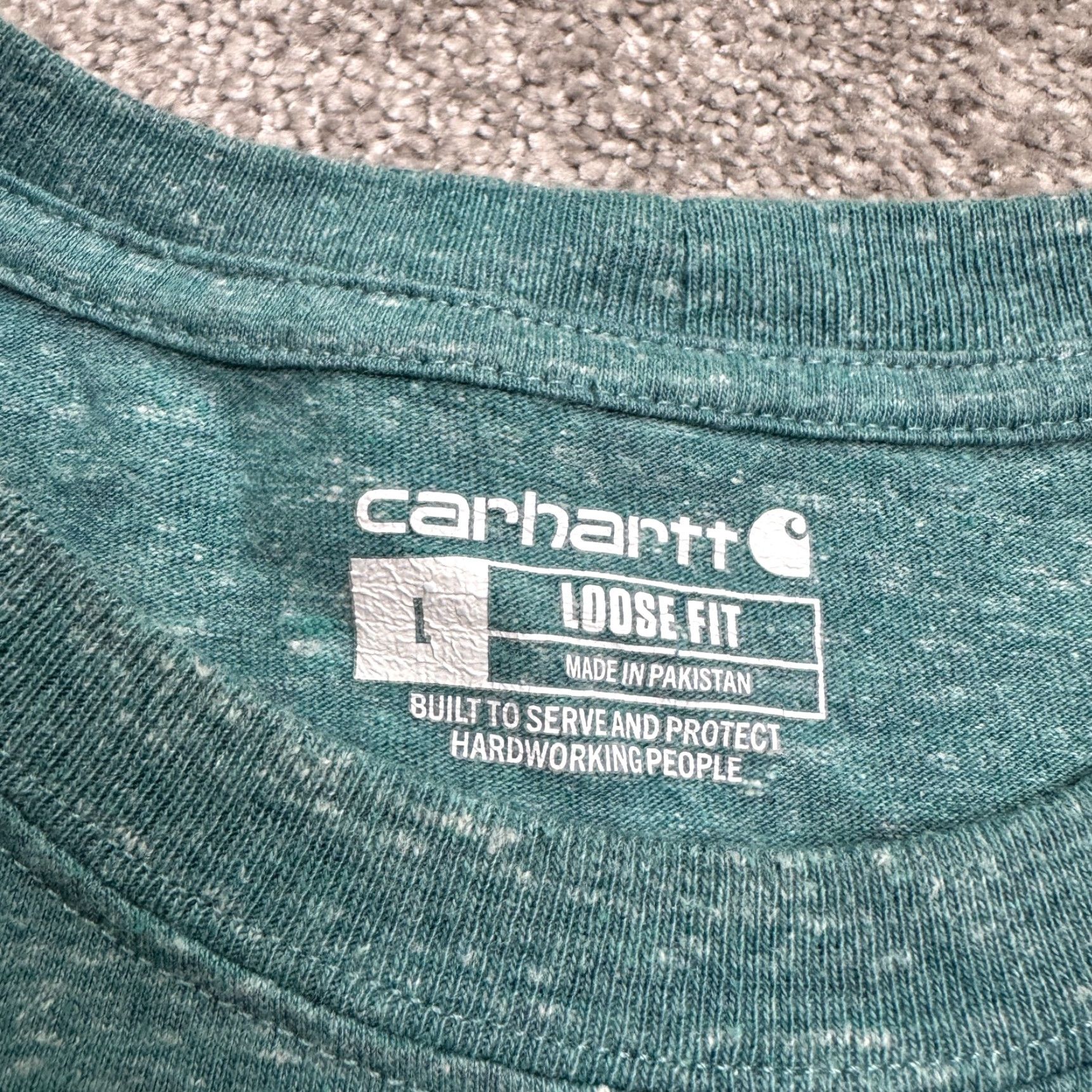 Carhartt Carhartt K87 Loose Fit T-Shirt Mens L Green Crew Neck Pocket Tee Short Sleeve Outdoor Classic Logo Size US L / EU 52-54 / 3 - 6 Thumbnail