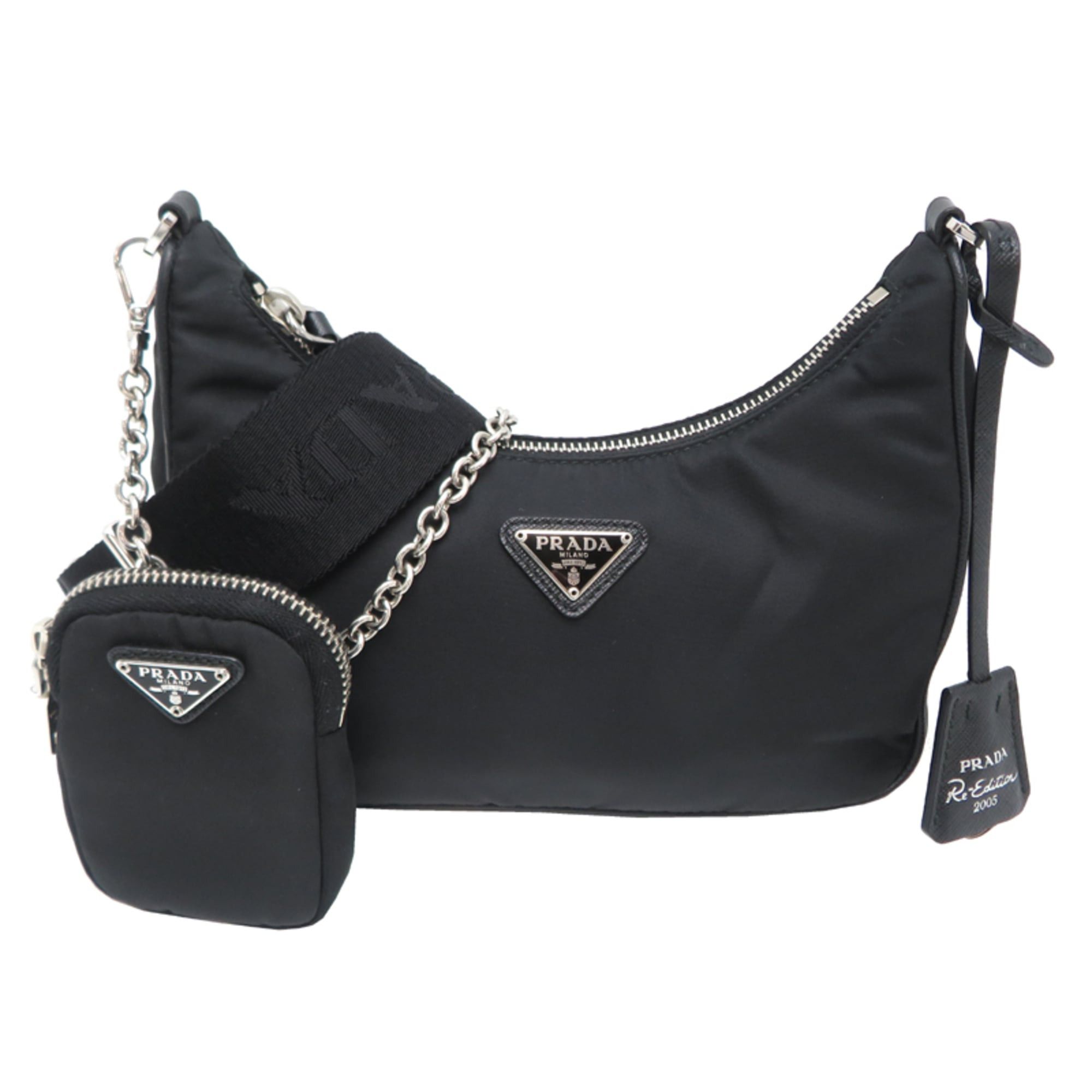 Prada Prada Tessuto Women's Shoulder Bag, Nylon, Black Size ONE SIZE - 1 Thumbnail