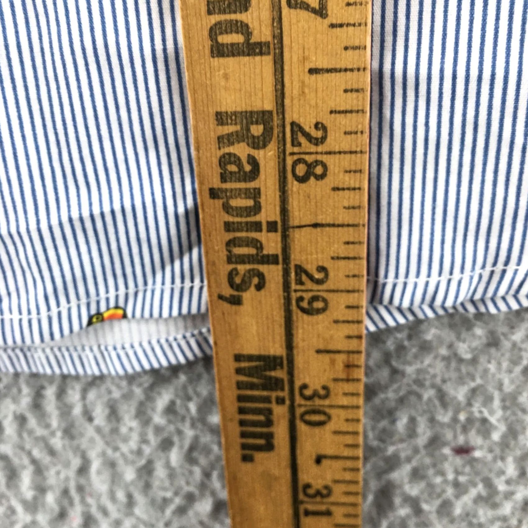 Avenue Eight Avenue Button Up Shirt Mens XL Blue Cotton Short Sleeve Stripe Printed Top Size US XL / EU 56 / 4 - 5 Thumbnail