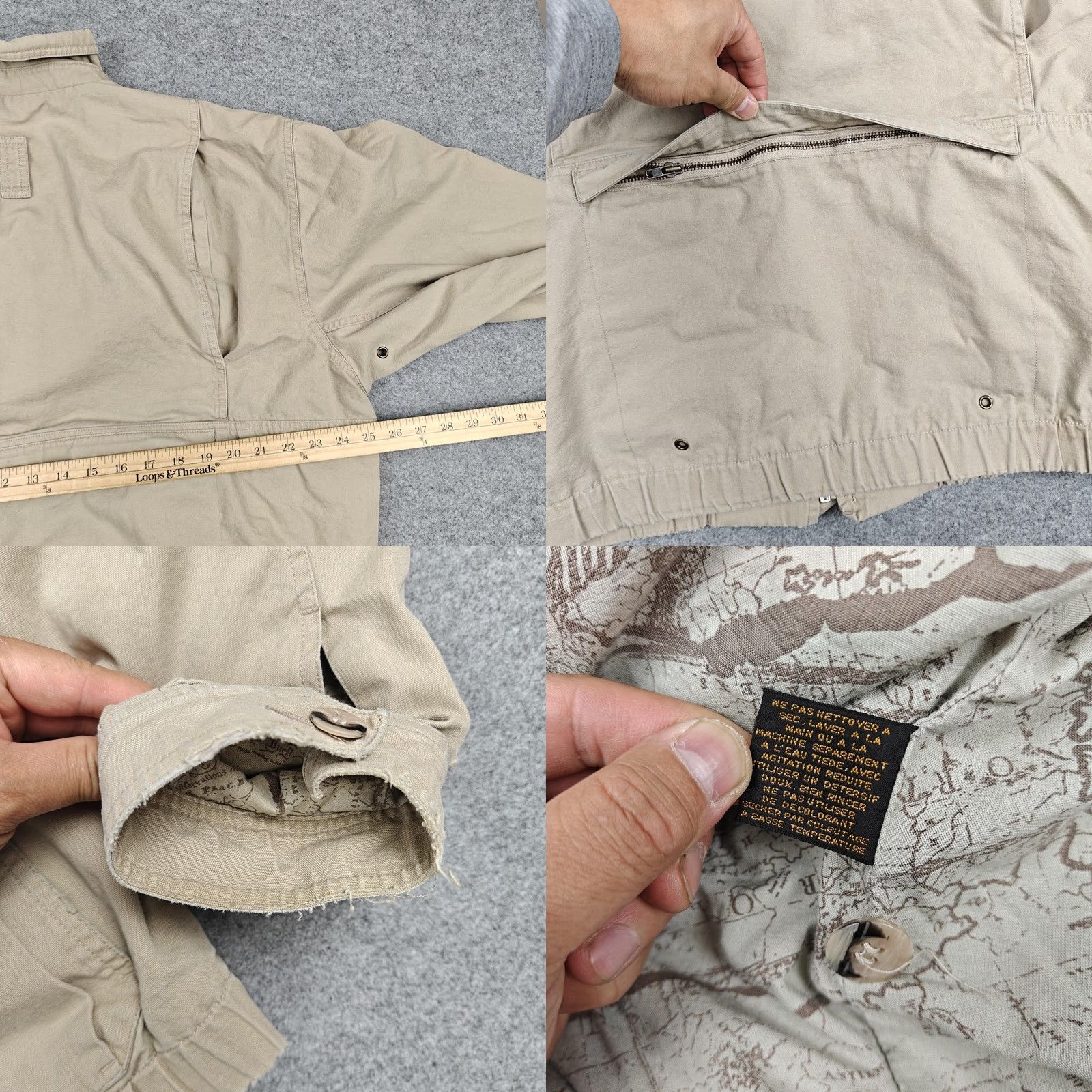 Eddie Bauer VINTAGE Eddie Bauer Jacket Mens Large Beige Canvas Map Lined Windbreaker Outdoor Jacket Size US L / EU 52-54 / 3 - 9 Thumbnail
