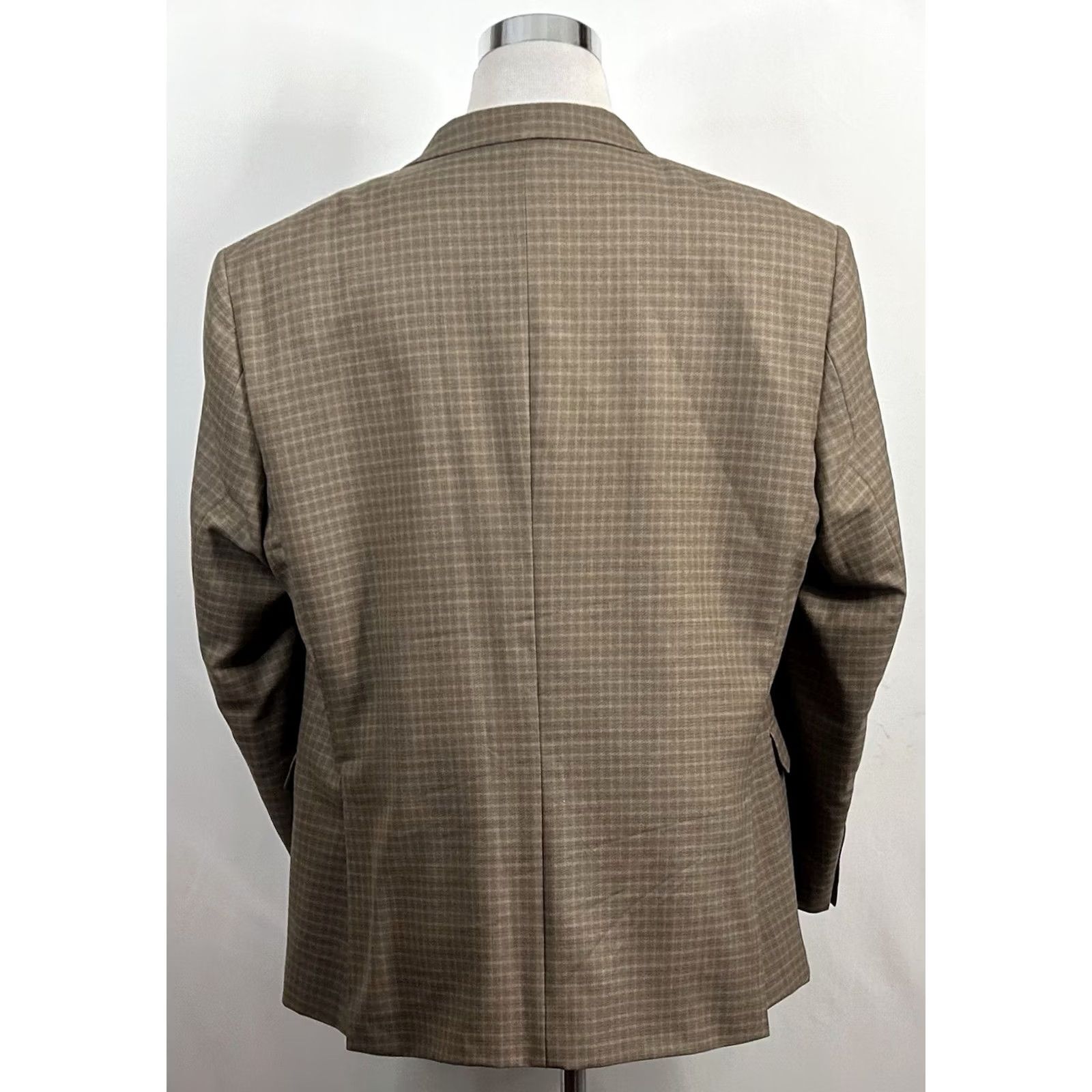 Tommy Hilfiger Tommy Hilfiger Sport Coat Beige Plaid 50L Two-Button Double Vented Wool Jacket Coat Mens Regular Long Jacket Size US XS / EU 42 / 0 - 6 Thumbnail