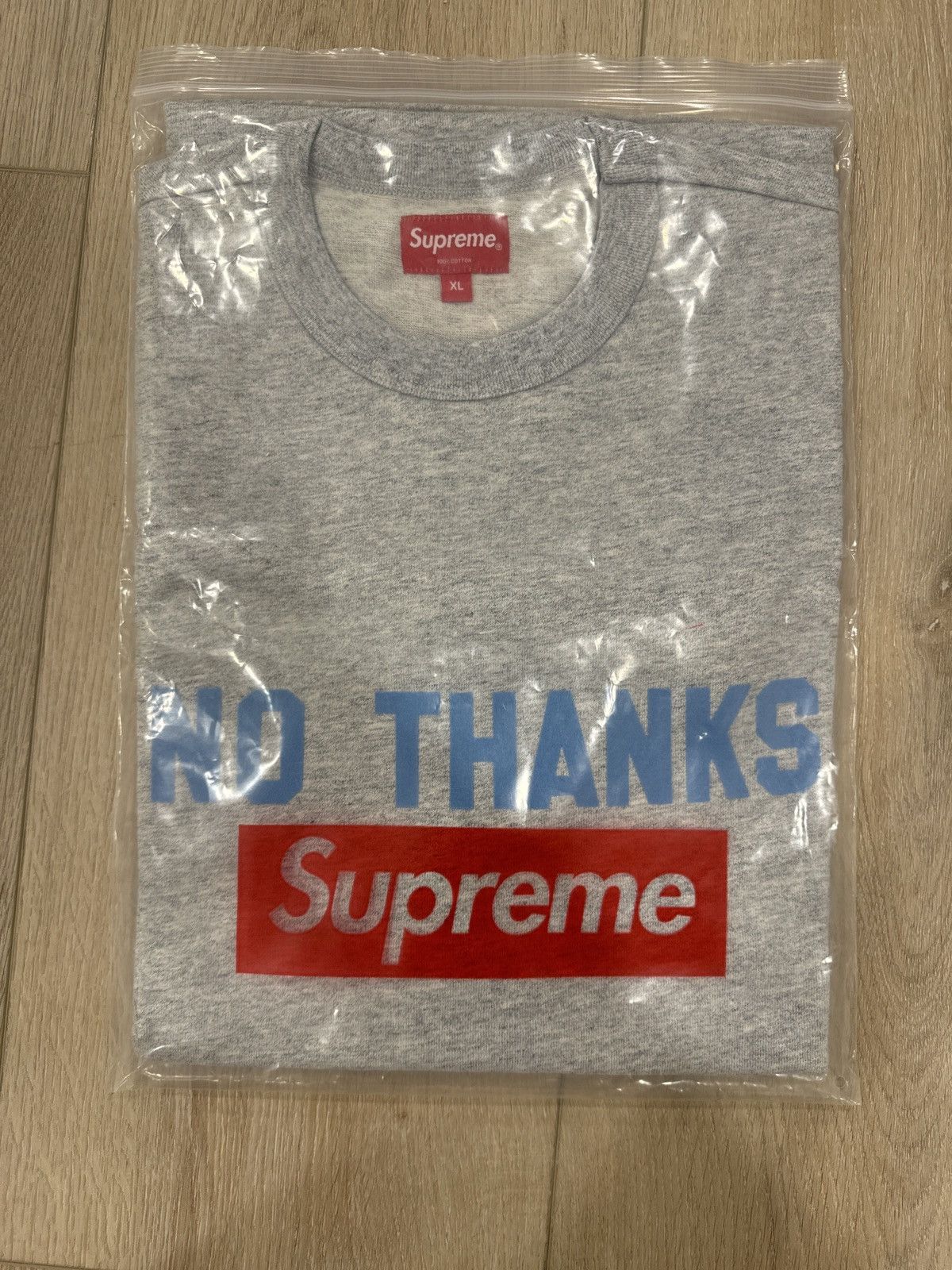 Supreme Supreme “No Thanks” Short Sleeve XL Top - Heather Grey Size US XL / EU 56 / 4 - 2 Thumbnail