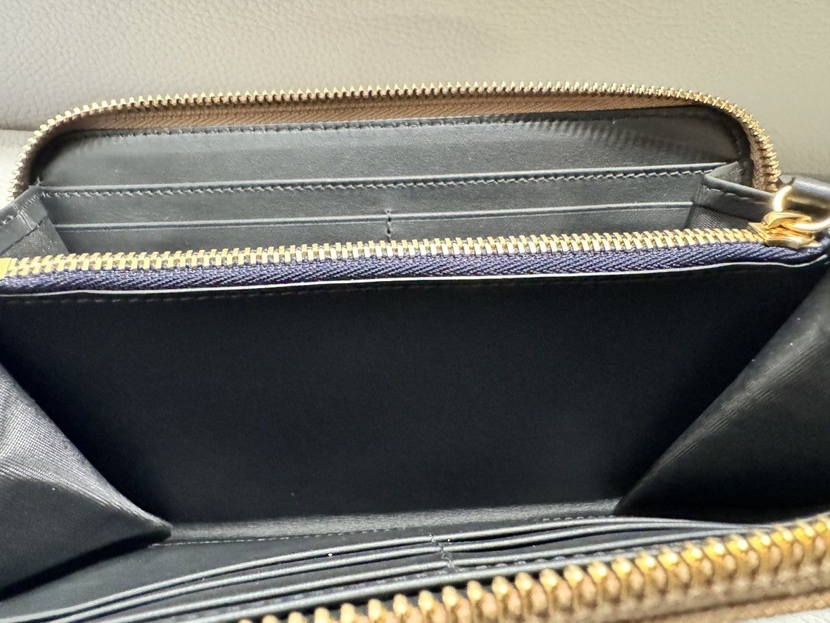 Burberry Burberry Large Check Zip Around Leather Wallet Dark Blue Size ONE SIZE - 11 Thumbnail