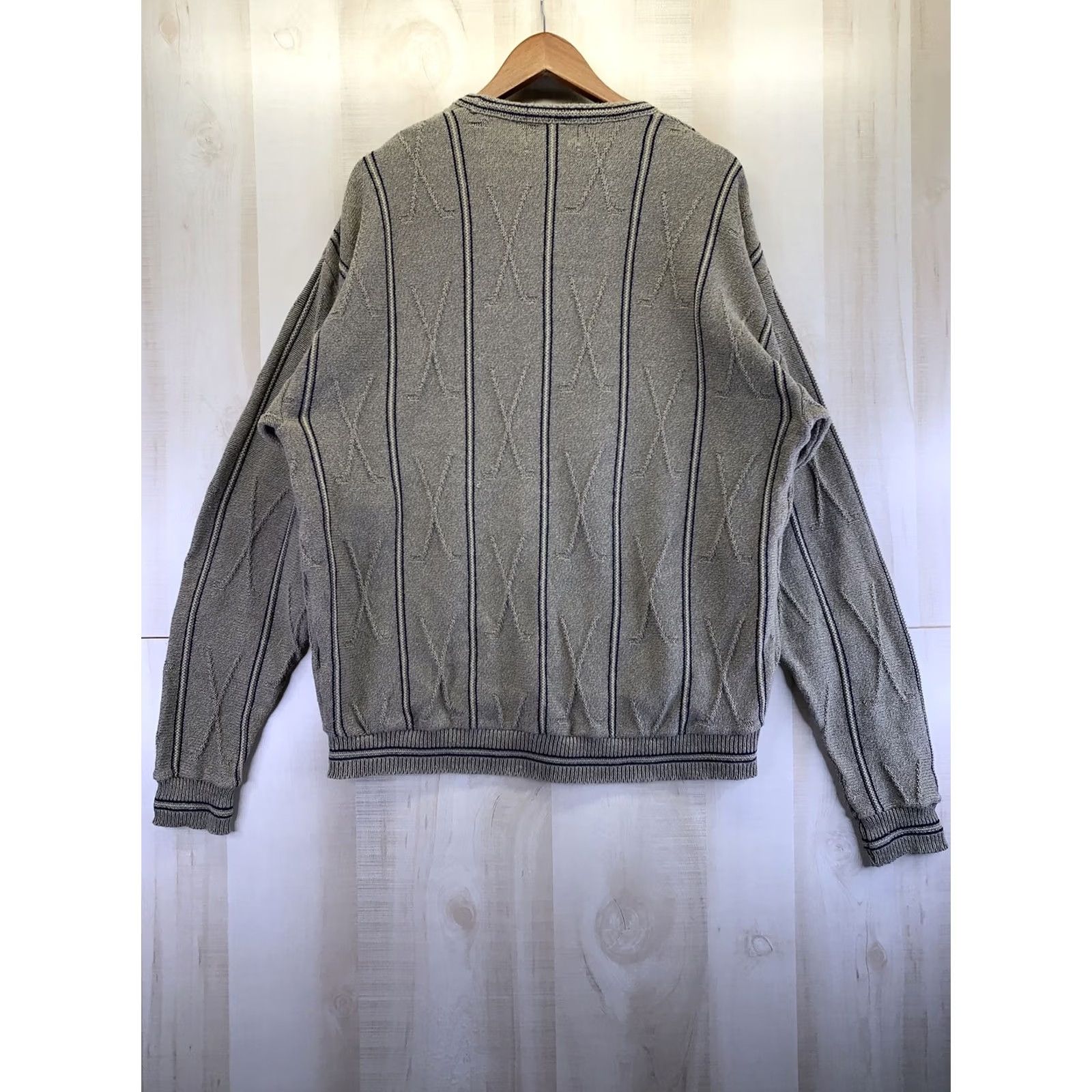 Vintage VINTAGE Golf Beige Argyle V Neck Knit Cotton Sweater USA Mens XL Mens Size XL Beige Argyle Golf V-Neck Knit Cotton Sweater 1980s 1990s Mens US Size US XL / EU 56 / 4 - 7 Thumbnail