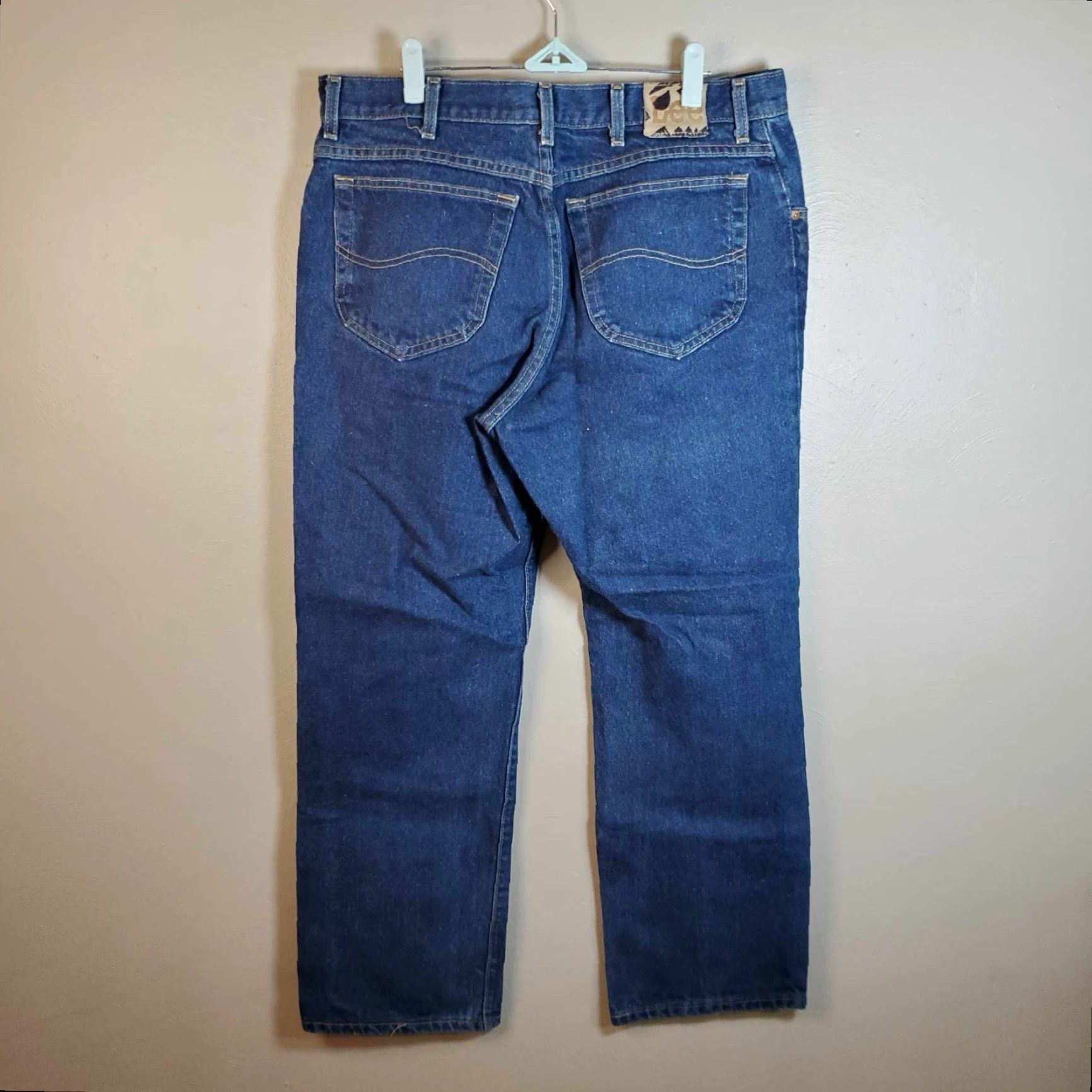 Lee VINTAGE Lee Jeans Made In USA Distressed 35 x 28 Blue USA Men Jeans Distressed Grunge Straight 35 Inseam 28 Mens Size US 35 - 7 Thumbnail