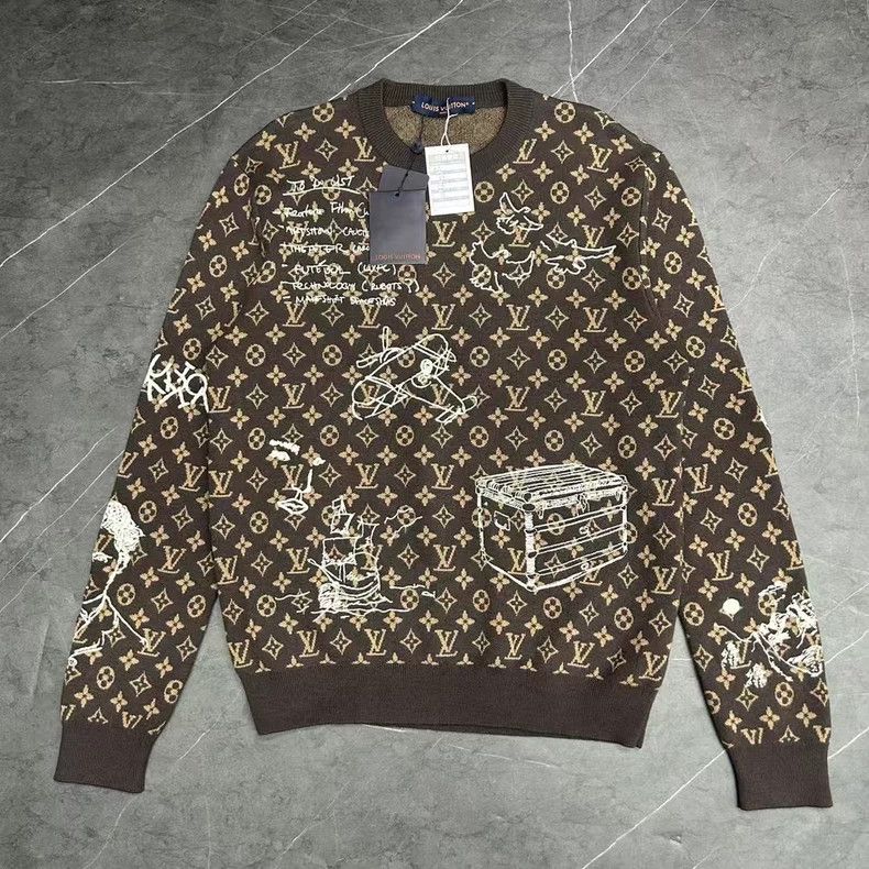 Louis Vuitton louis vuitton brown knitted graffiti sweater-dmc Size US M / EU 48-50 / 2 - 1 Thumbnail