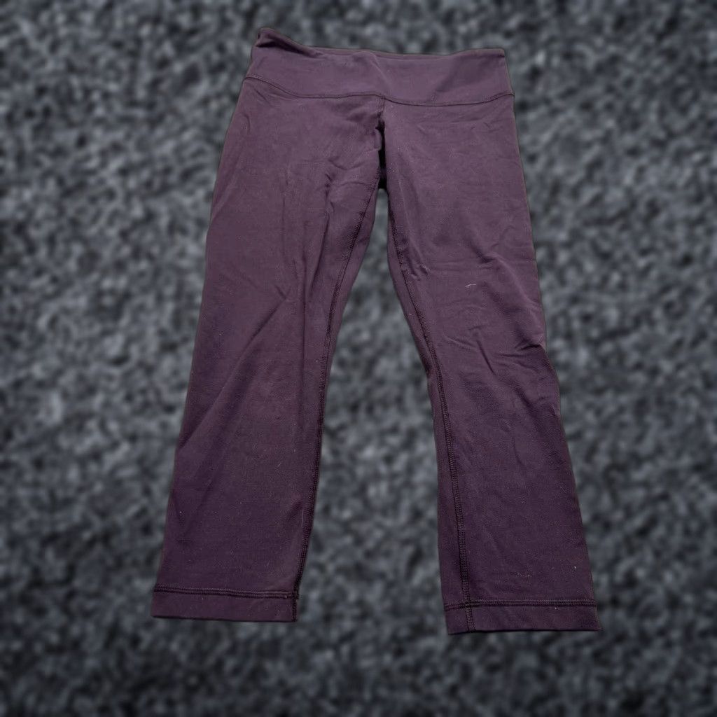 Lululemon Lululemon Maroon Red Train Times Crop Leggings 24” womens size 6 Size 28" / US 6 / IT 42 - 1 Thumbnail