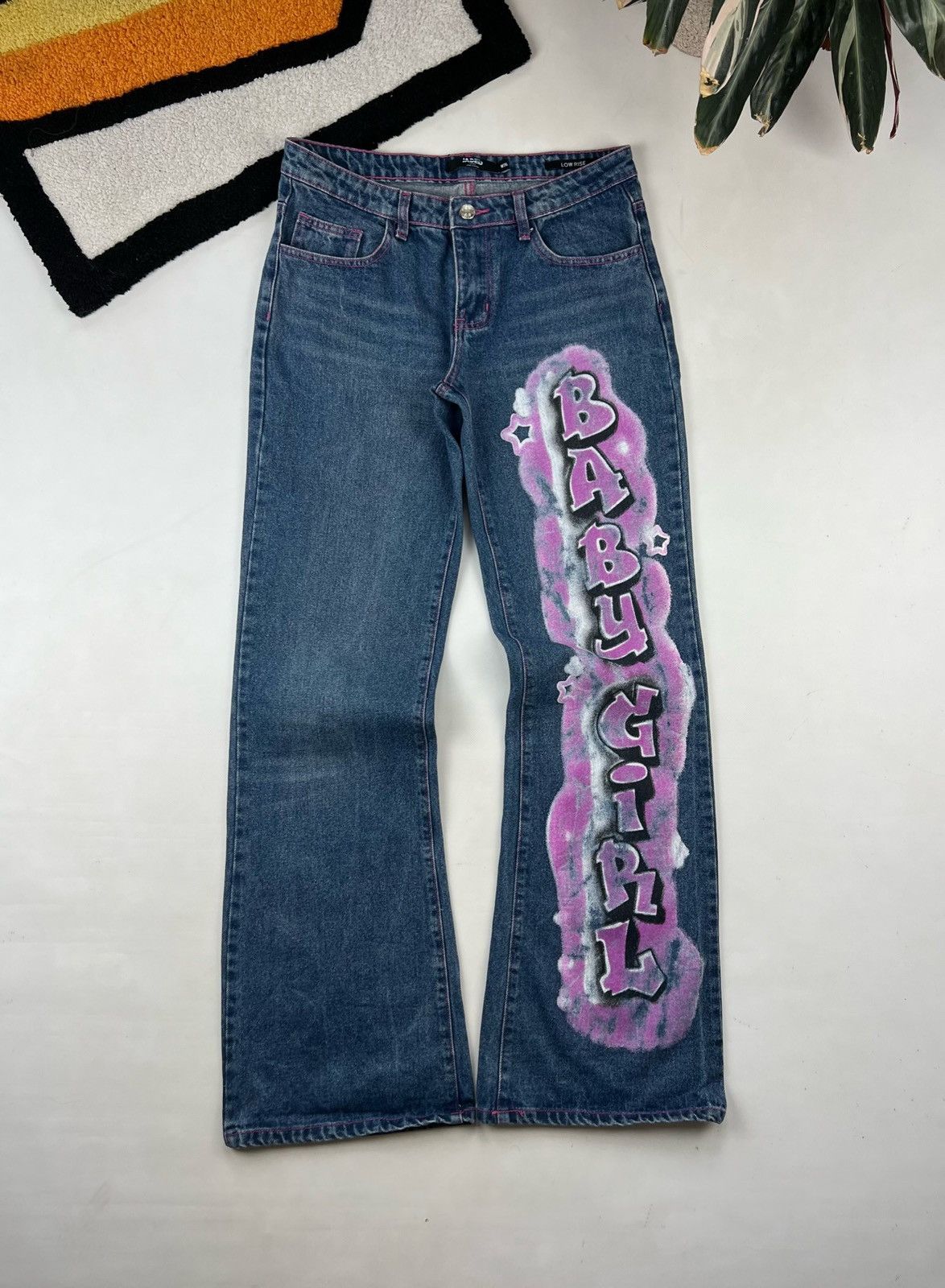 Jaded London Jaded London Baby Girl Flared Graffiti Skate Jeans pants Size 30" / US 8 / IT 44 - 1 Thumbnail