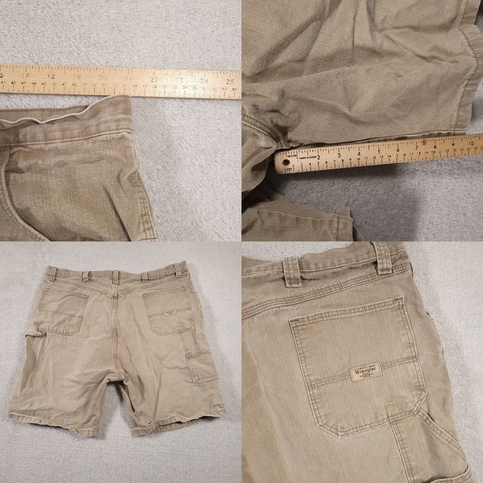 Wrangler Wrangler Shorts Carpenter Canvas Work Construction Rugged Mens 42 Grunge Tan Shorts 42 Mens Brown Canvas Workwear Grunge Wrangler Size US 42 / EU 58 - 8 Thumbnail