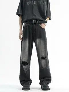 Japanese Brand VIBE High street vintage washed baggy jeans Size US 32 / EU 48 - 4 Thumbnail