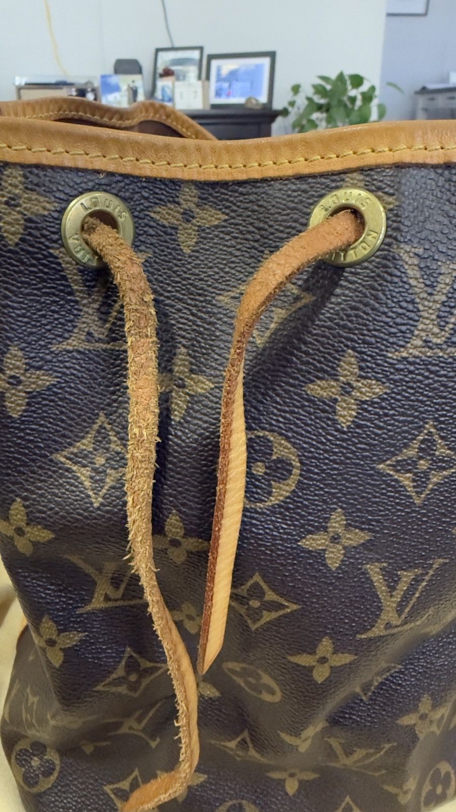 Louis Vuitton Louis Vuitton Noé Monogram Bucket Bag (Brown Leather Trim) Size ONE SIZE - 3 Thumbnail
