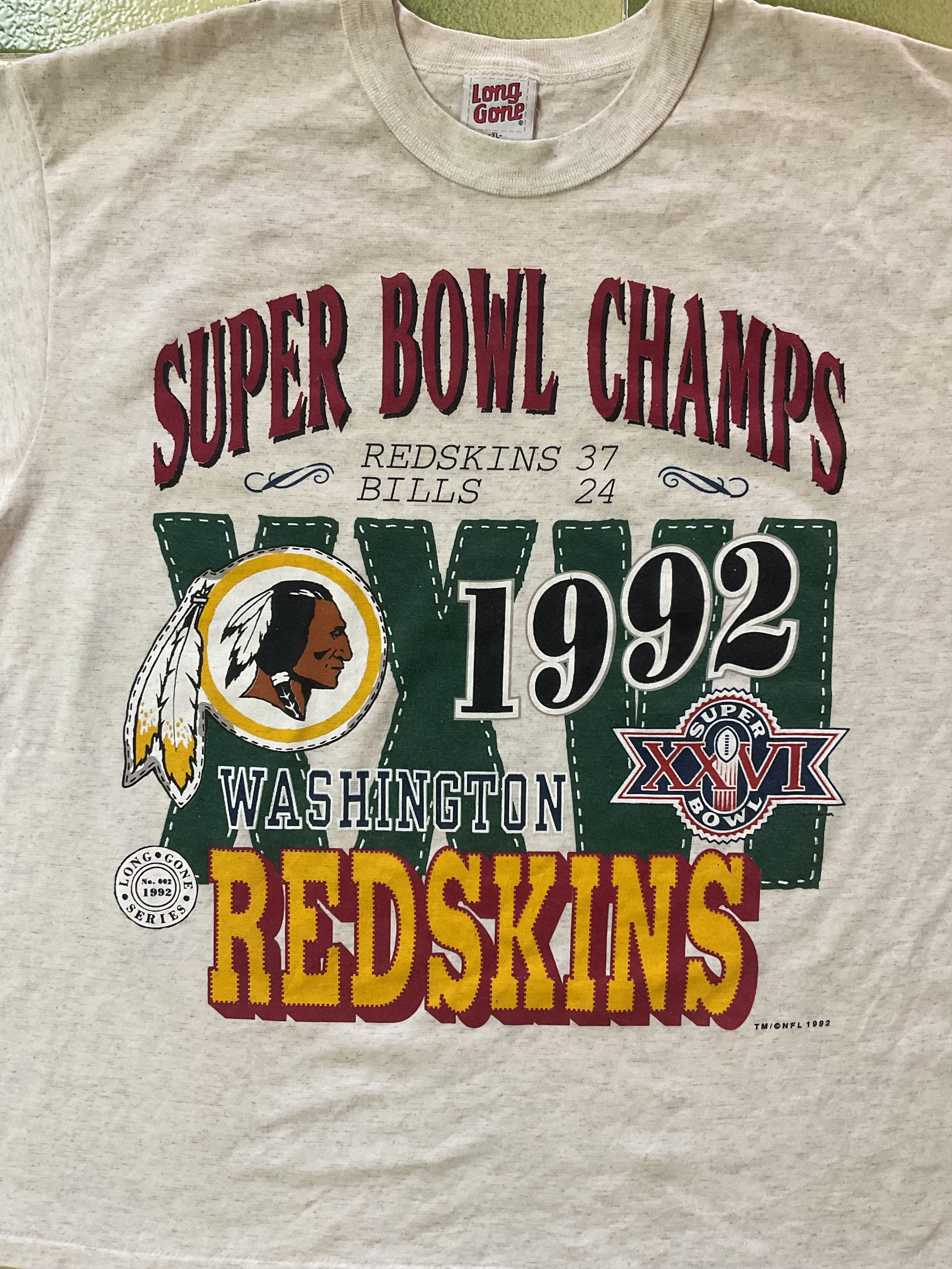 NFL Vintage 1992 Washington Redskins 3/4 Sleeve Raglan Tshirt Size US XL / EU 56 / 4 - 3 Thumbnail