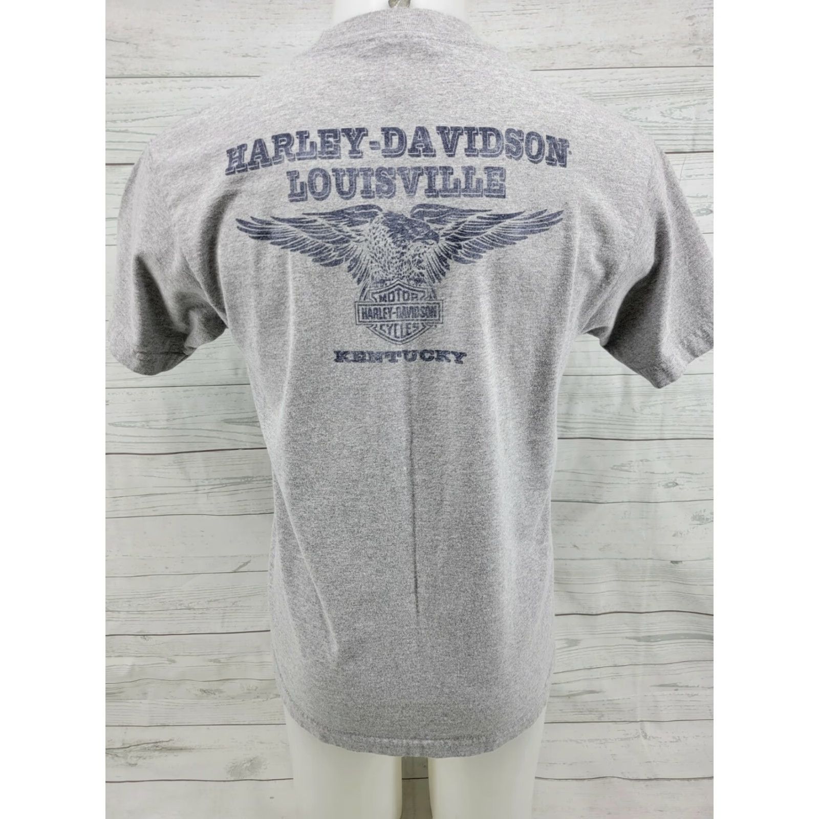 Harley Davidson Harley-Davidson Gray Mens Medium Graphic T Shirt Louisville Kentucky Casual Crew Neck Short Sleeve Vintage: No Size US M / EU 48-50 / 2 - 6 Thumbnail