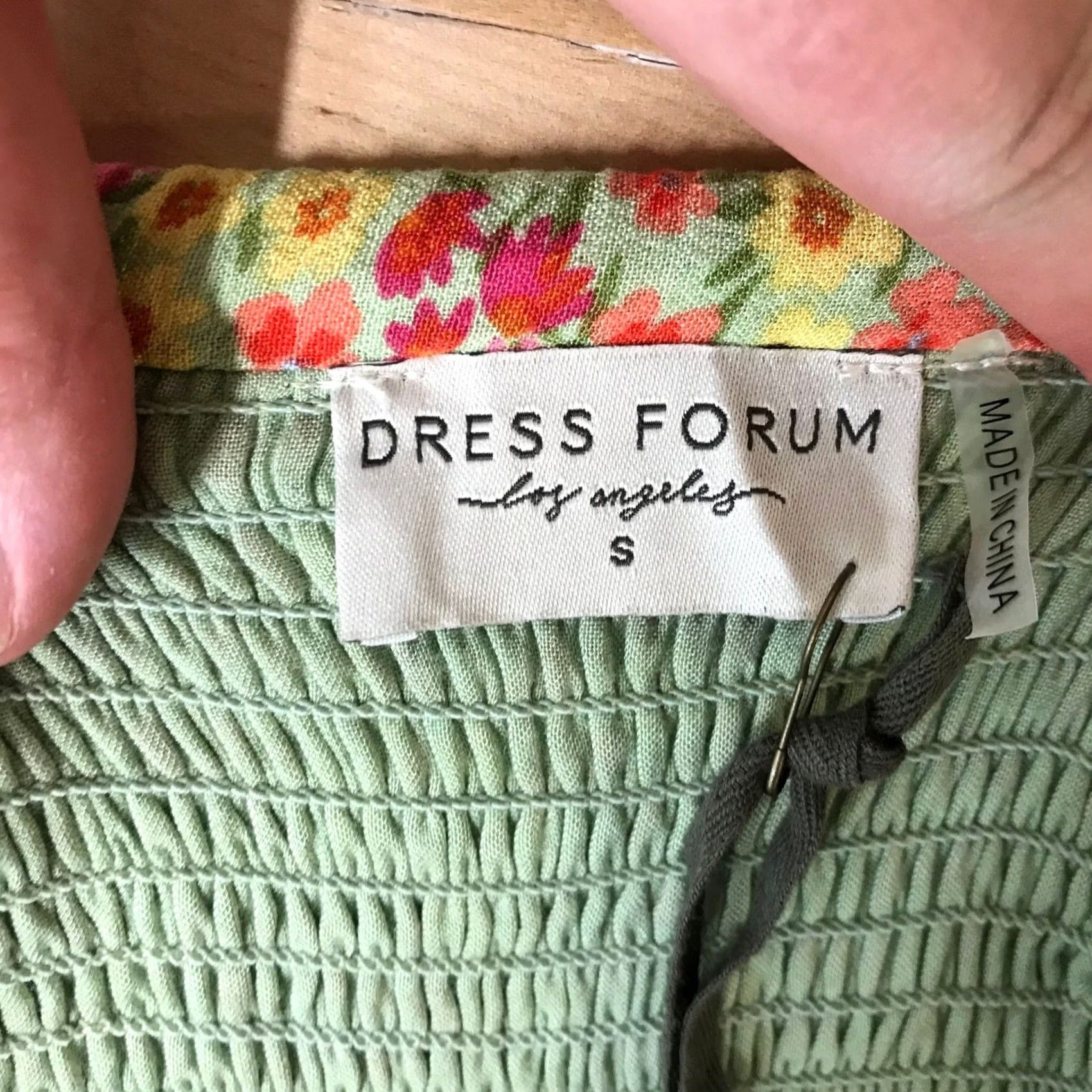 Vintage DRESS FORUM Floral Midi Dress Square Neck Ruffle Sleeve Smocked Back Yellow S Womens Size S / US 4 / IT 40 - 7 Thumbnail