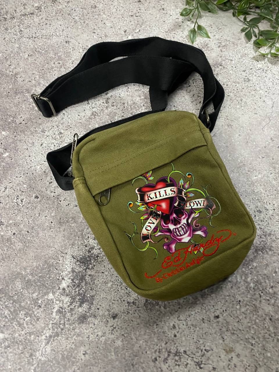 Ed Hardy Rare Ed Hardy Bag Big Logo Rhinestones Vintage Monogram Size ONE SIZE - 2 Thumbnail
