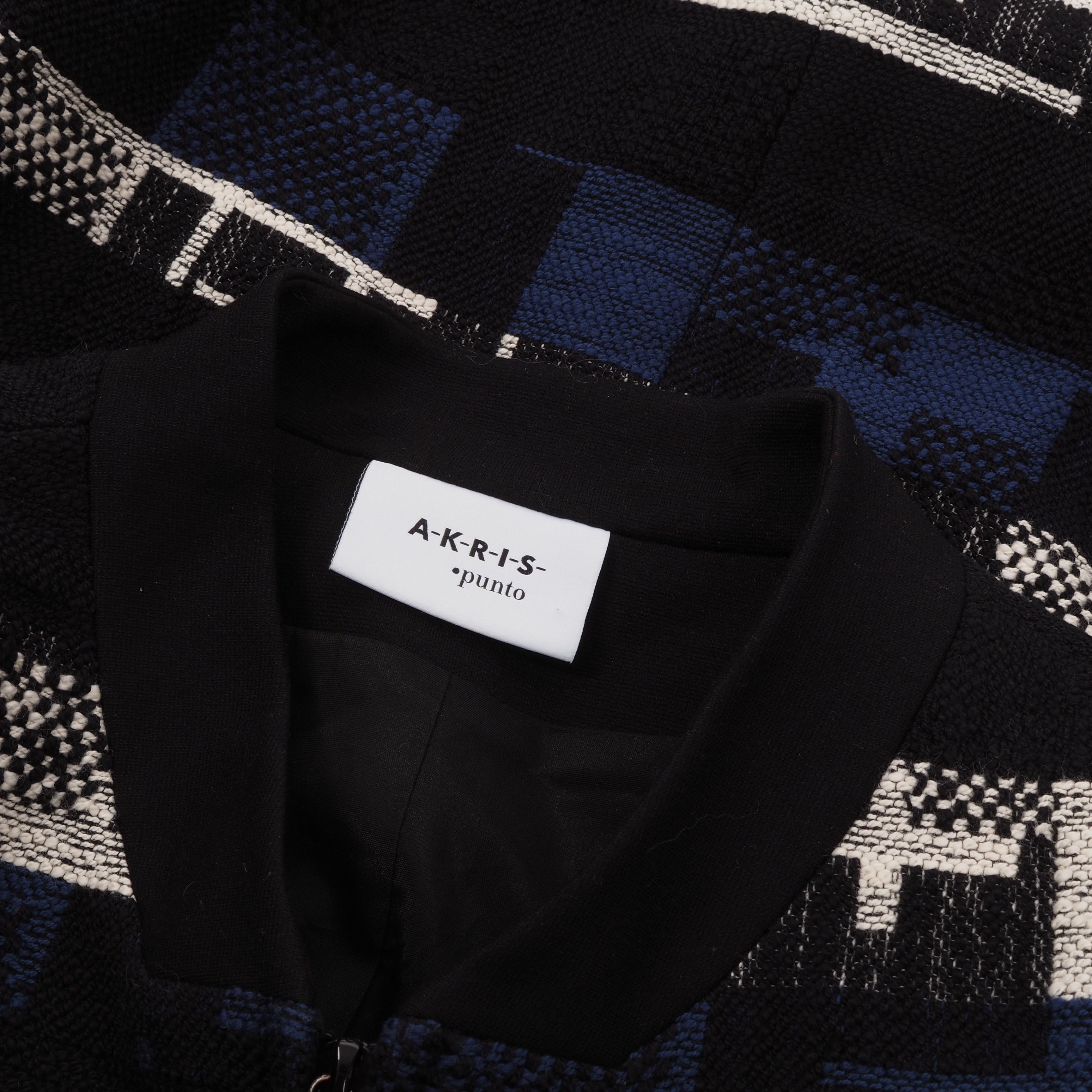 Akris Akris Punto Black Blue White Striped Zip Designer Jacket Size M / US 6-8 / IT 42-44 - 5 Thumbnail